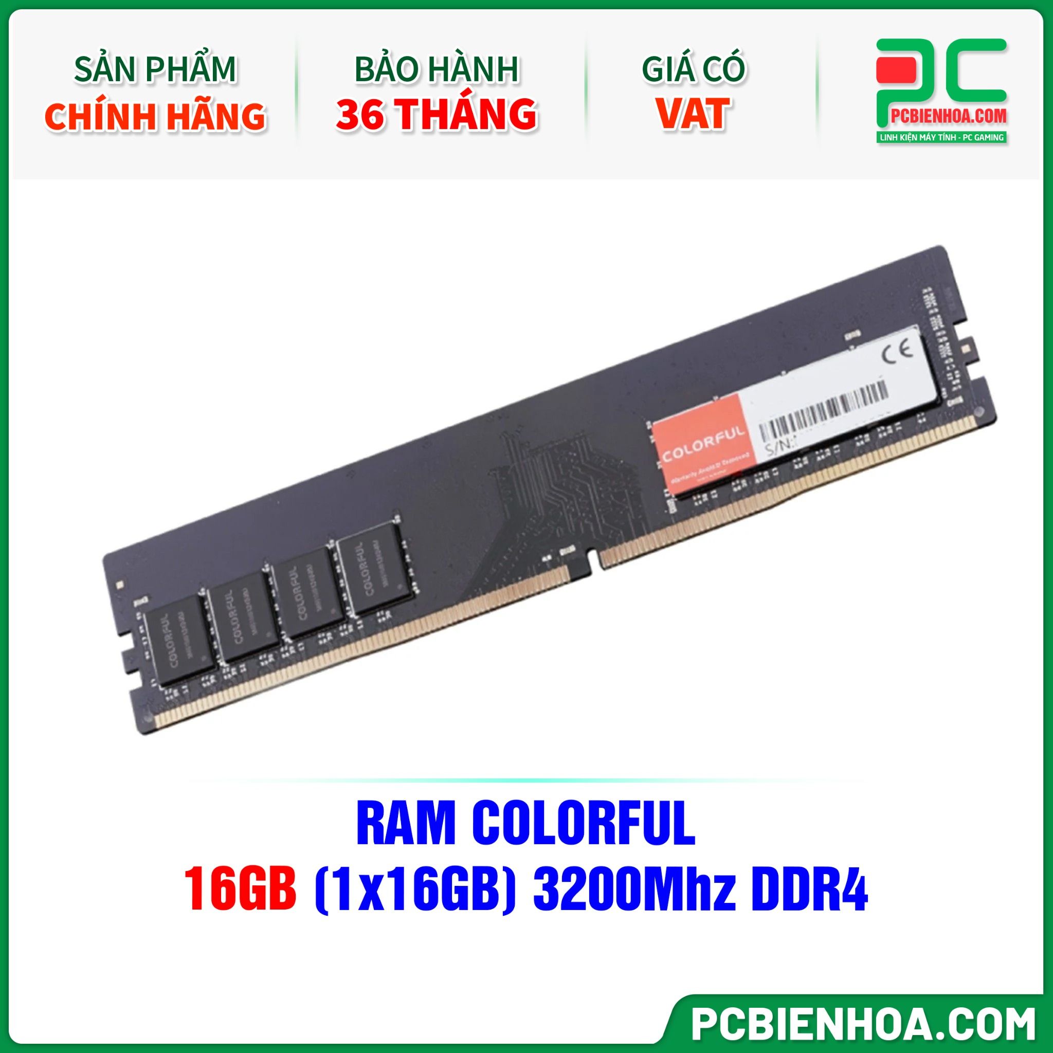 RAM COLORFUL - 16GB (1x16GB) 3200Mhz DDR4