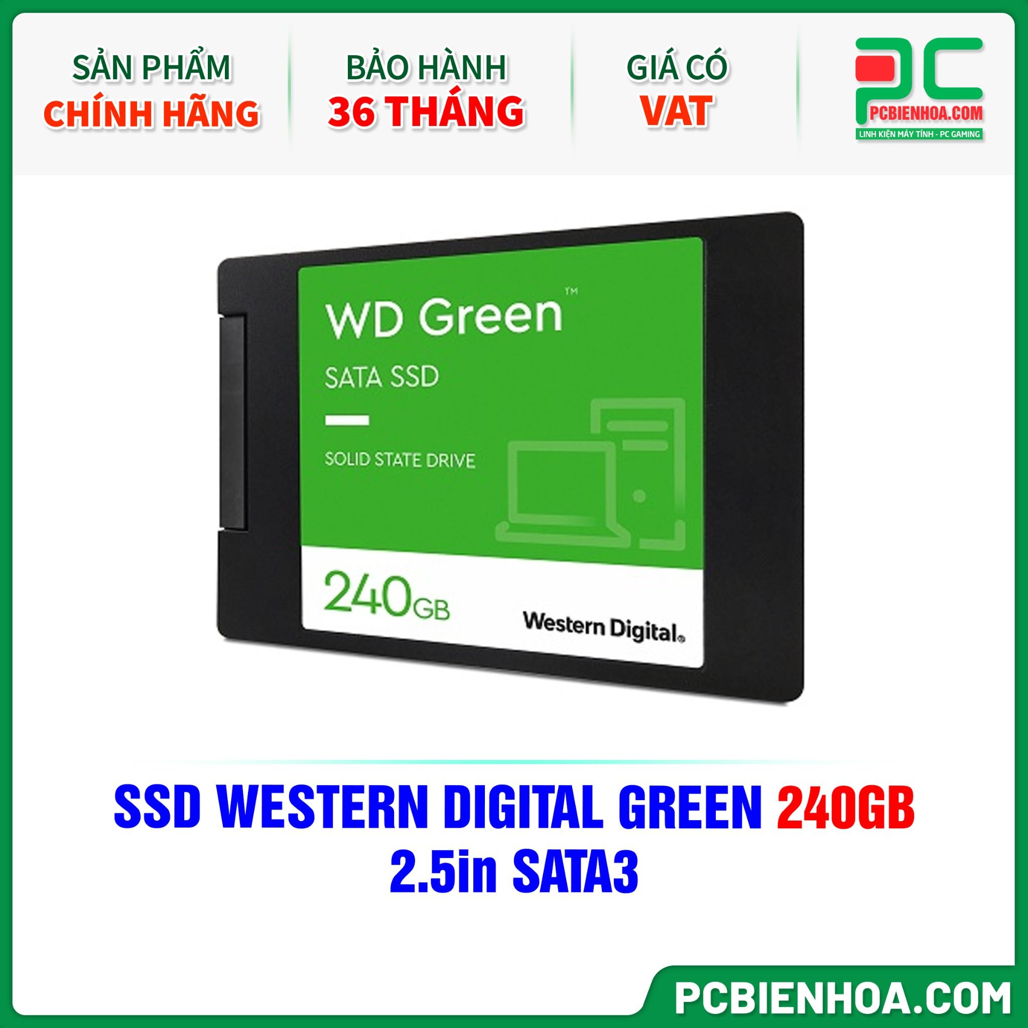 SSD WESTERN DIGITAL GREEN 240GB - 2.5in SATA3