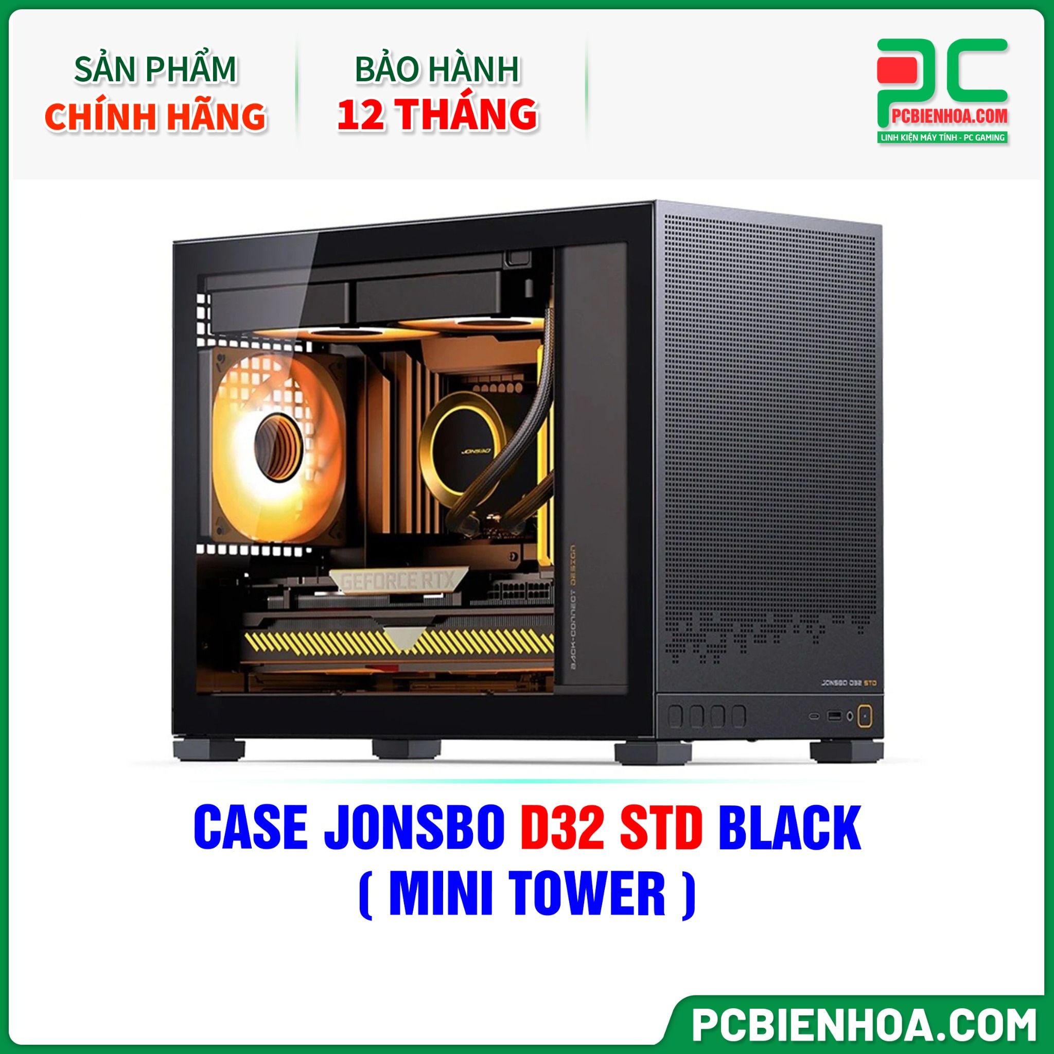 CASE JONSBO D32 STD BLACK - CHƯA KÈM FAN ( MINI TOWER )