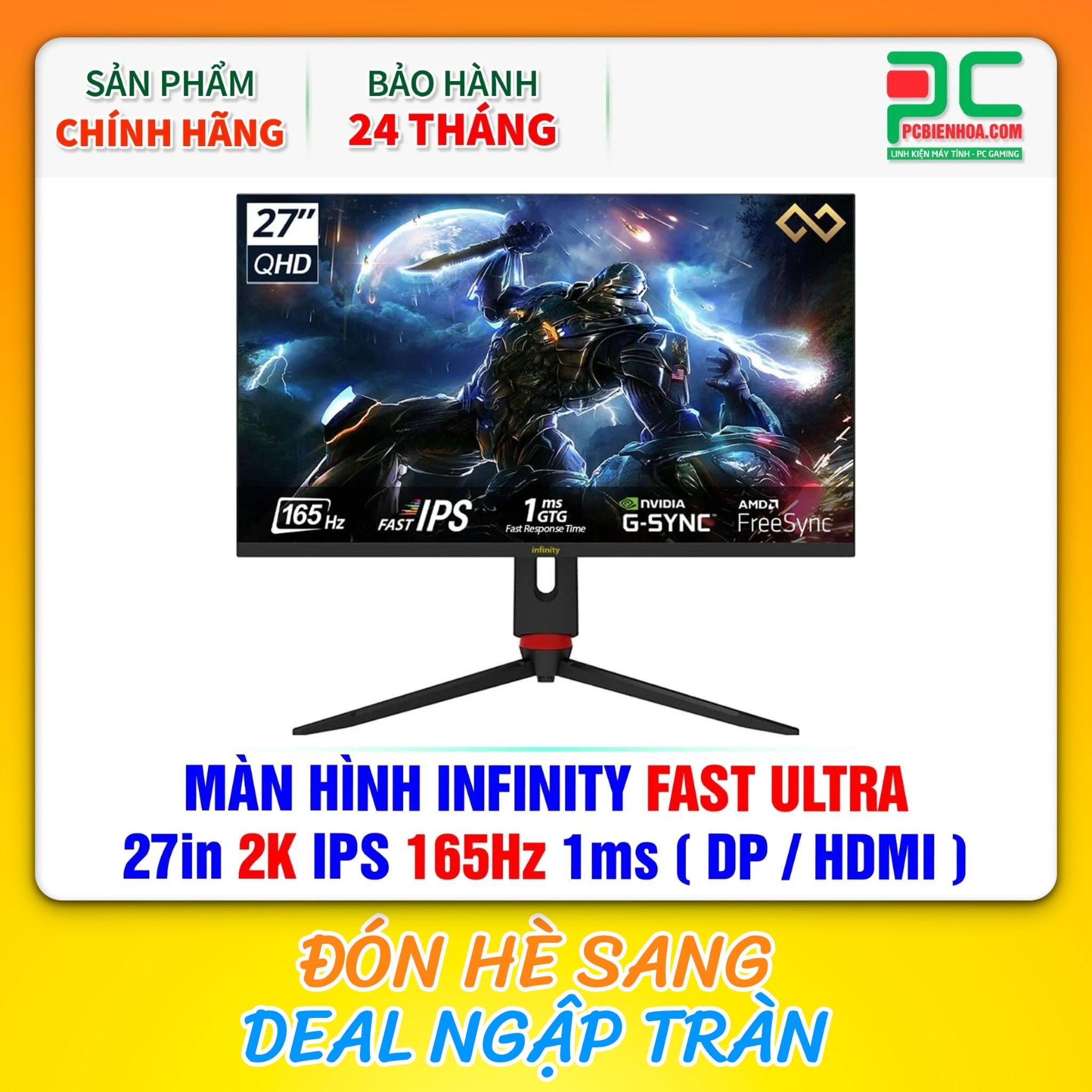 MÀN HÌNH INFINITY FAST ULTRA - 27in 2K IPS 165Hz 1ms ( DP / HDMI )