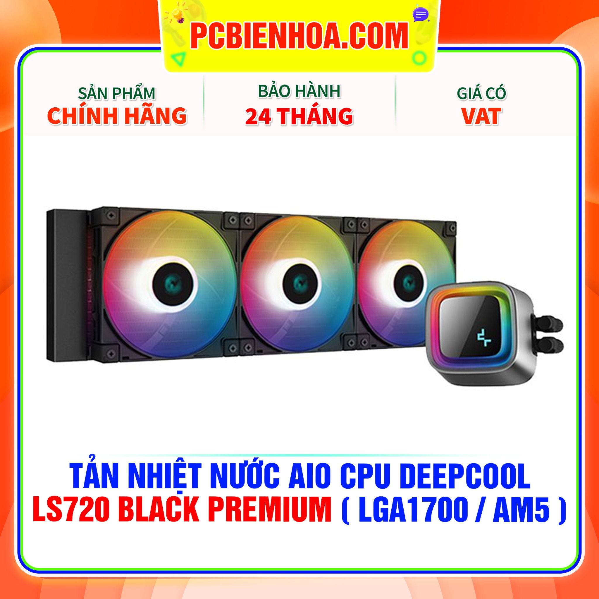  TẢN NHIỆT NƯỚC AIO CPU DEEPCOOL LS720 BLACK PREMIUM ( HỖ TRỢ SOCKET LGA1700 / AM5 ) 