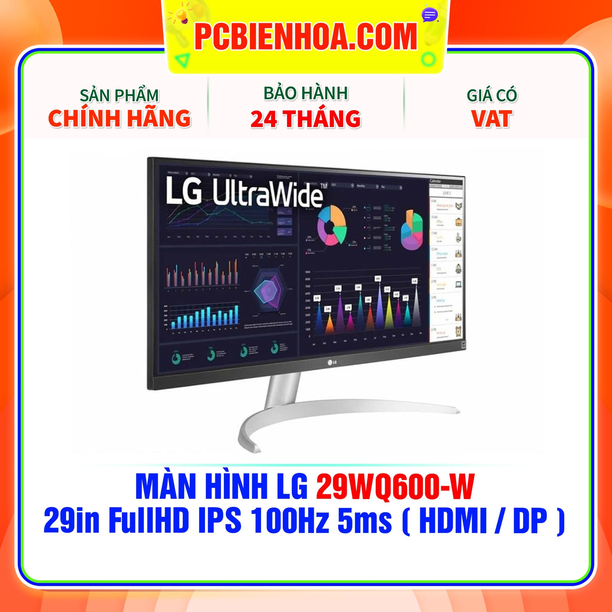  MÀN HÌNH LG 29WQ600-W 29in FullHD IPS 100Hz 5ms ( HDMI / DP ) 