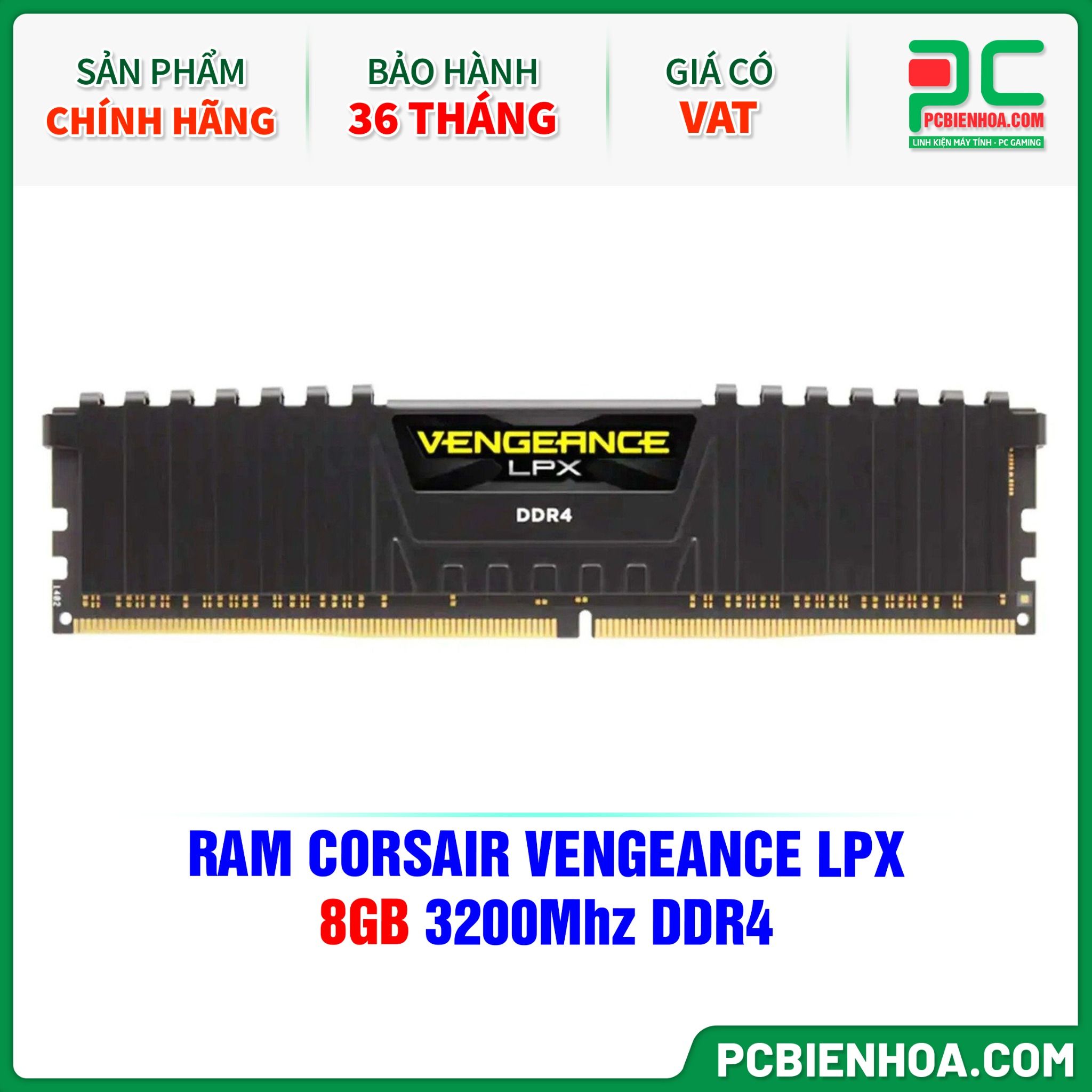 RAM CORSAIR VENGEANCE LPX - 8GB 3200Mhz DDR4