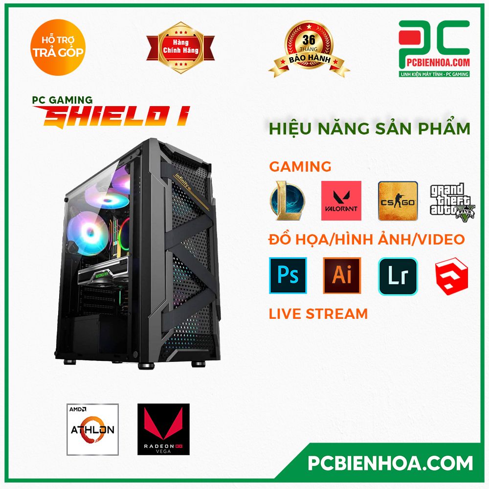PC GAMING SHIELD I ( ATHLON 3000G / A320 / RX550 / 8GB / 120GB )