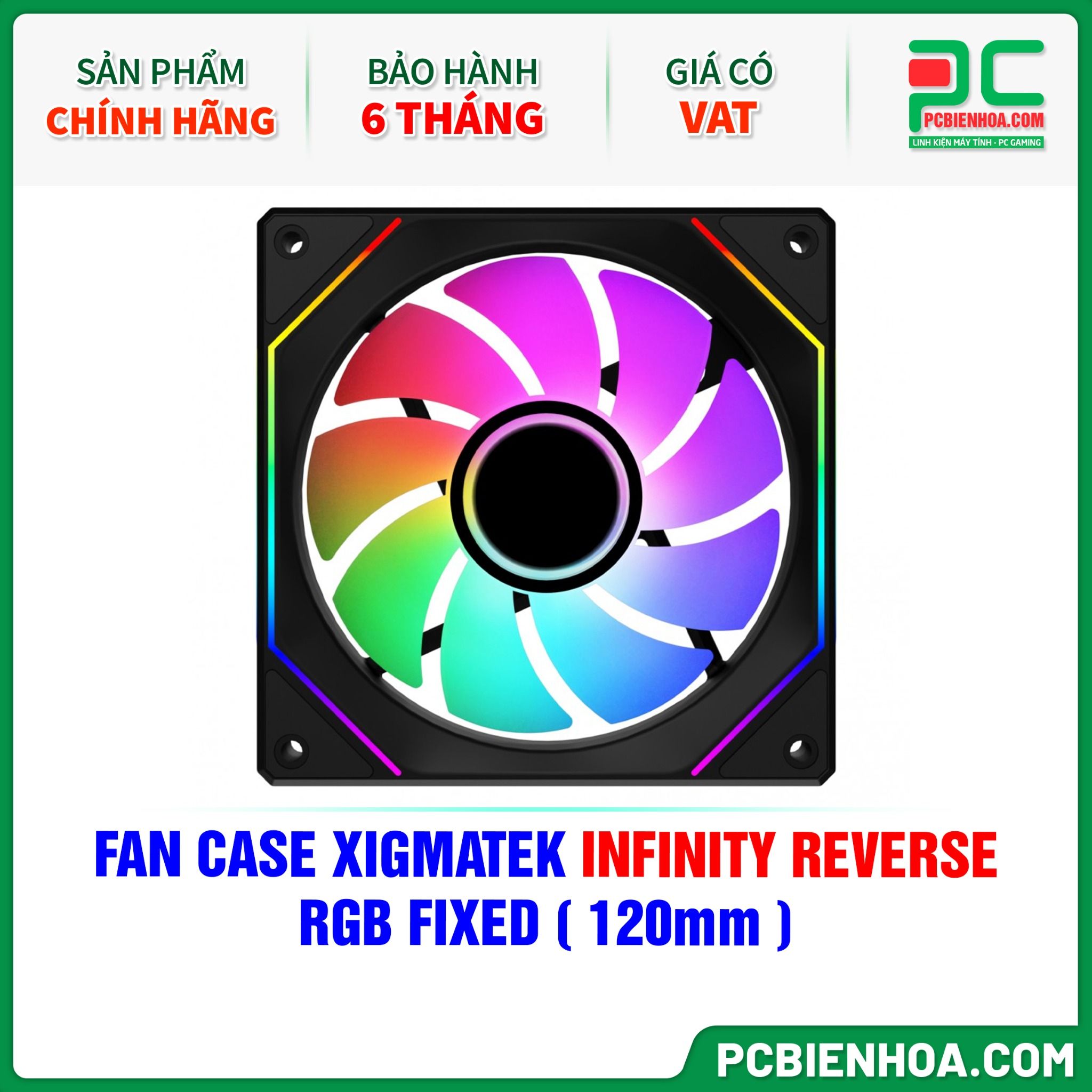 FAN CASE XIGMATEK INFINITY REVERSE RGB FIXED - FAN NGƯỢC ( 120mm / EN44588 )