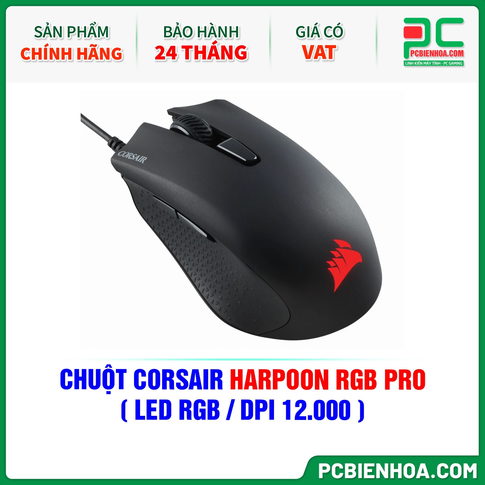 CHUỘT CORSAIR HARPOON RGB PRO ( LED RGB / DPI 12.000 )