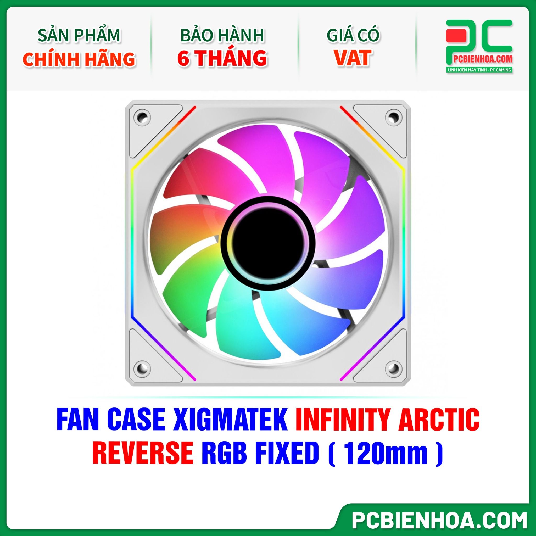 FAN CASE XIGMATEK INFINITY ARCTIC REVERSE RGB FIXED - FAN NGƯỢC ( 120mm / EN44595 )