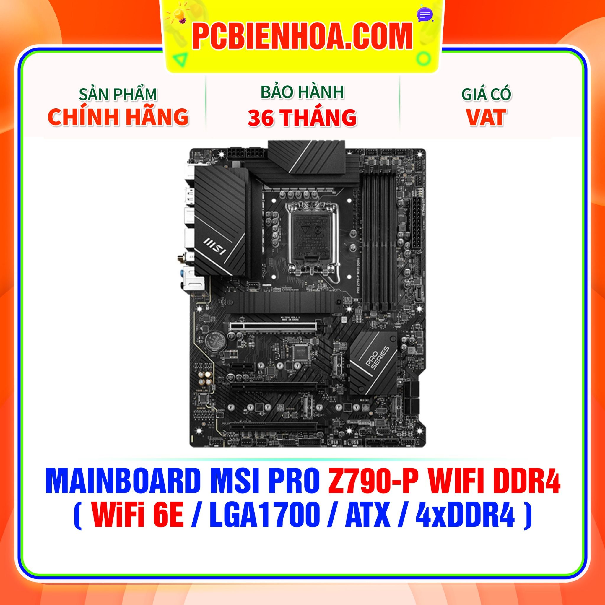  MAINBOARD MSI PRO Z790-P WIFI DDR4 ( WiFi 6E / LGA1700 / ATX / 4xDDR4 ) 