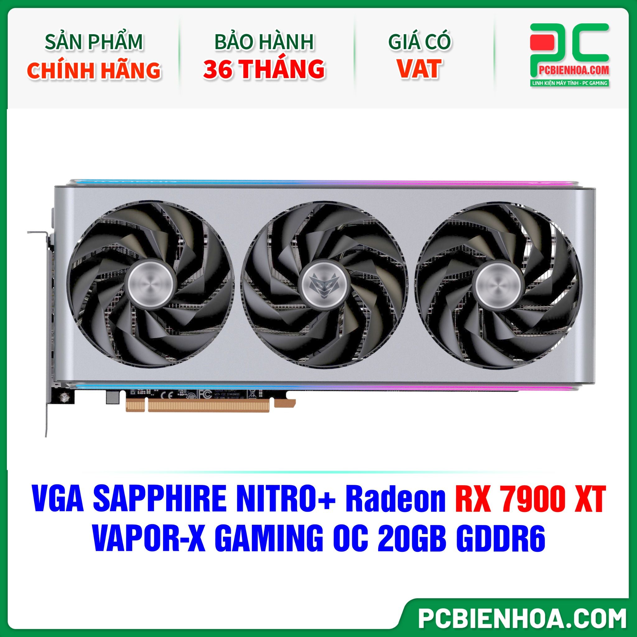 VGA SAPPHIRE NITRO+ Radeon RX 7900 XT VAPOR-X GAMING OC 20GB GDDR6 (11323-01-40G)