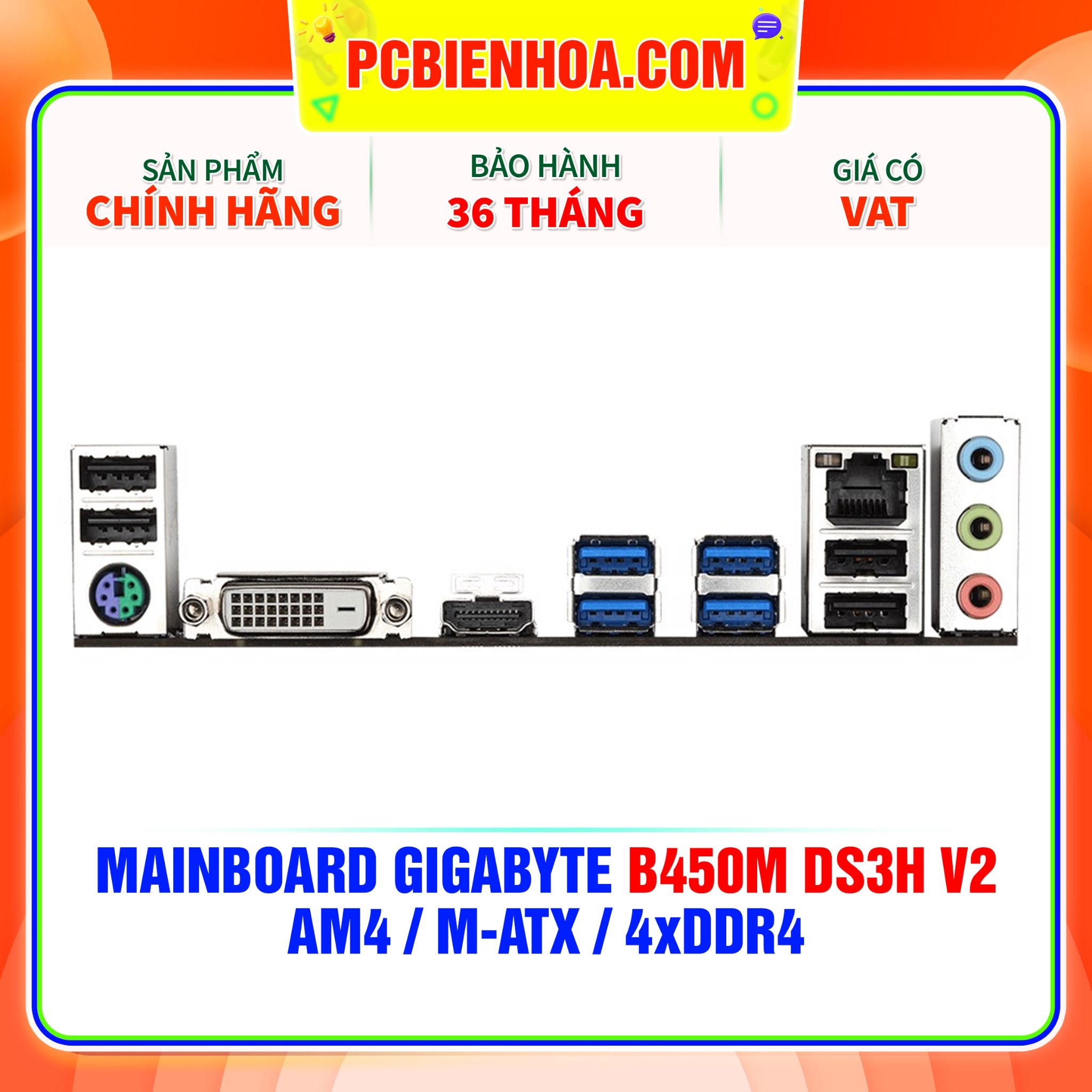  MAINBOARD GIGABYTE B450M DS3H V2 ( AM4 / m-ATX / 4xDDR4 ) 