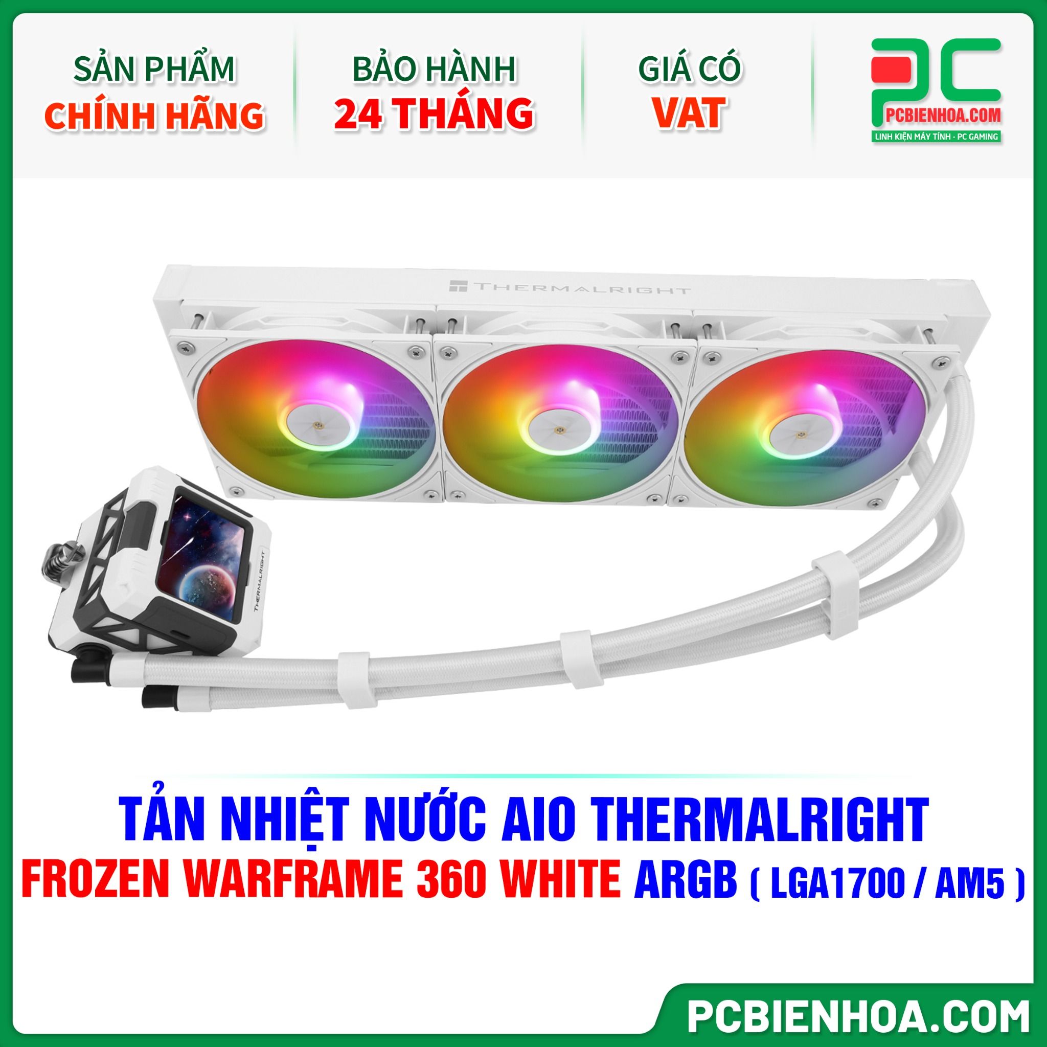 TẢN NHIỆT NƯỚC AIO THERMALRIGHT FROZEN WARFRAME 360 WHITE ARGB ( HỖ TRỢ SOCKET LGA1700 / AM5 )