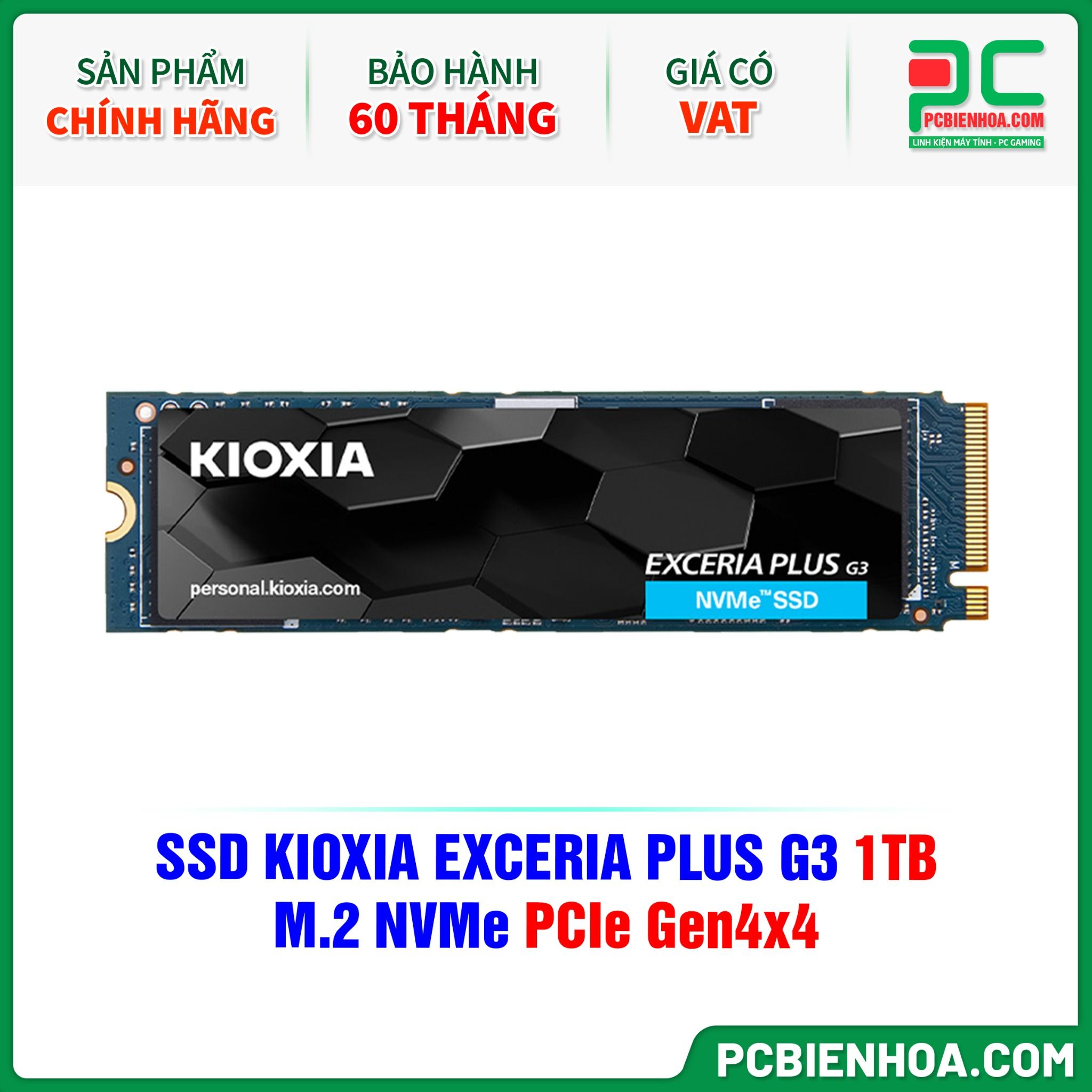 SSD KIOXIA EXCERIA PLUS G3 1TB - M.2 NVMe PCIe Gen4×4 (LSD10Z001TG8)