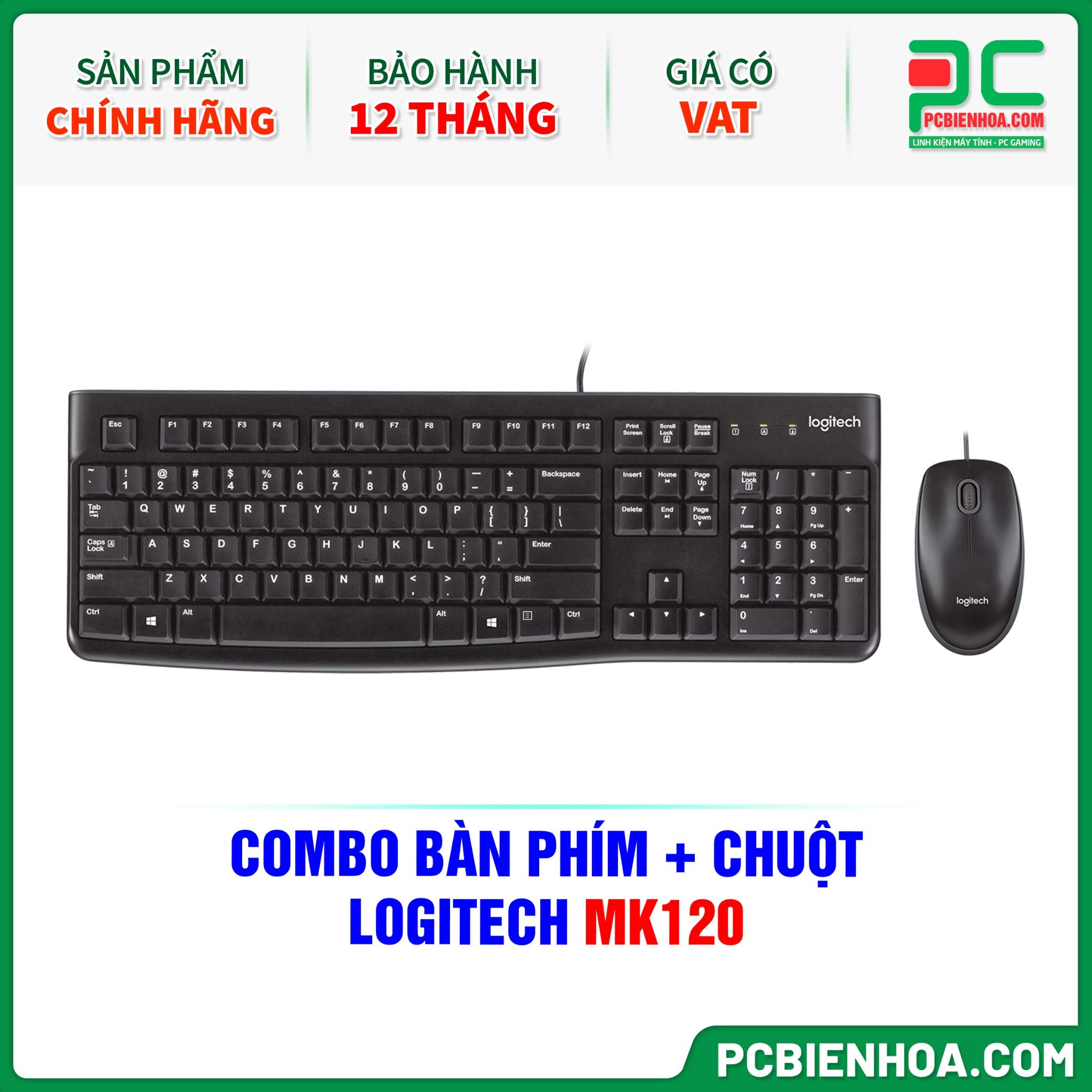 COMBO BÀN PHÍM + CHUỘT LOGITECH MK120
