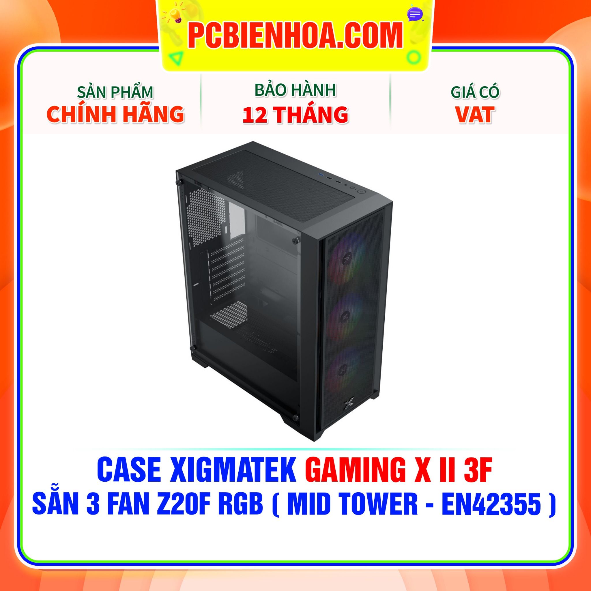  CASE XIGMATEK GAMING X II 3F - SẴN 3 FAN Z20F RGB ( MID TOWER - EN42355 ) 