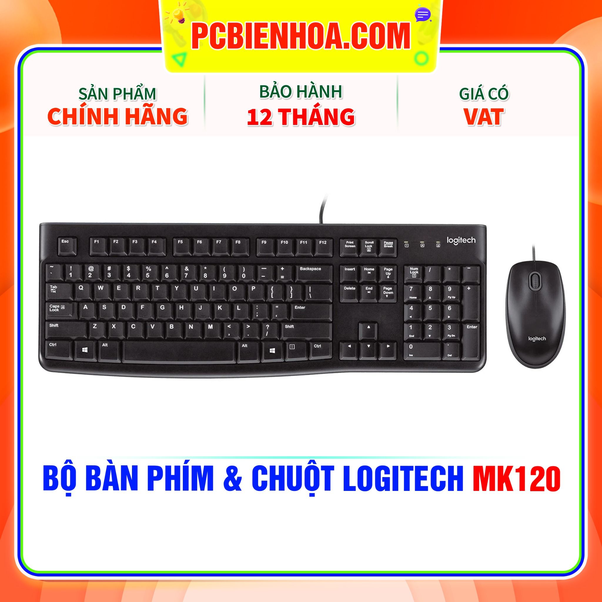  BỘ BÀN PHÍM VÀ CHUỘT LOGITECH MK120 - USB 