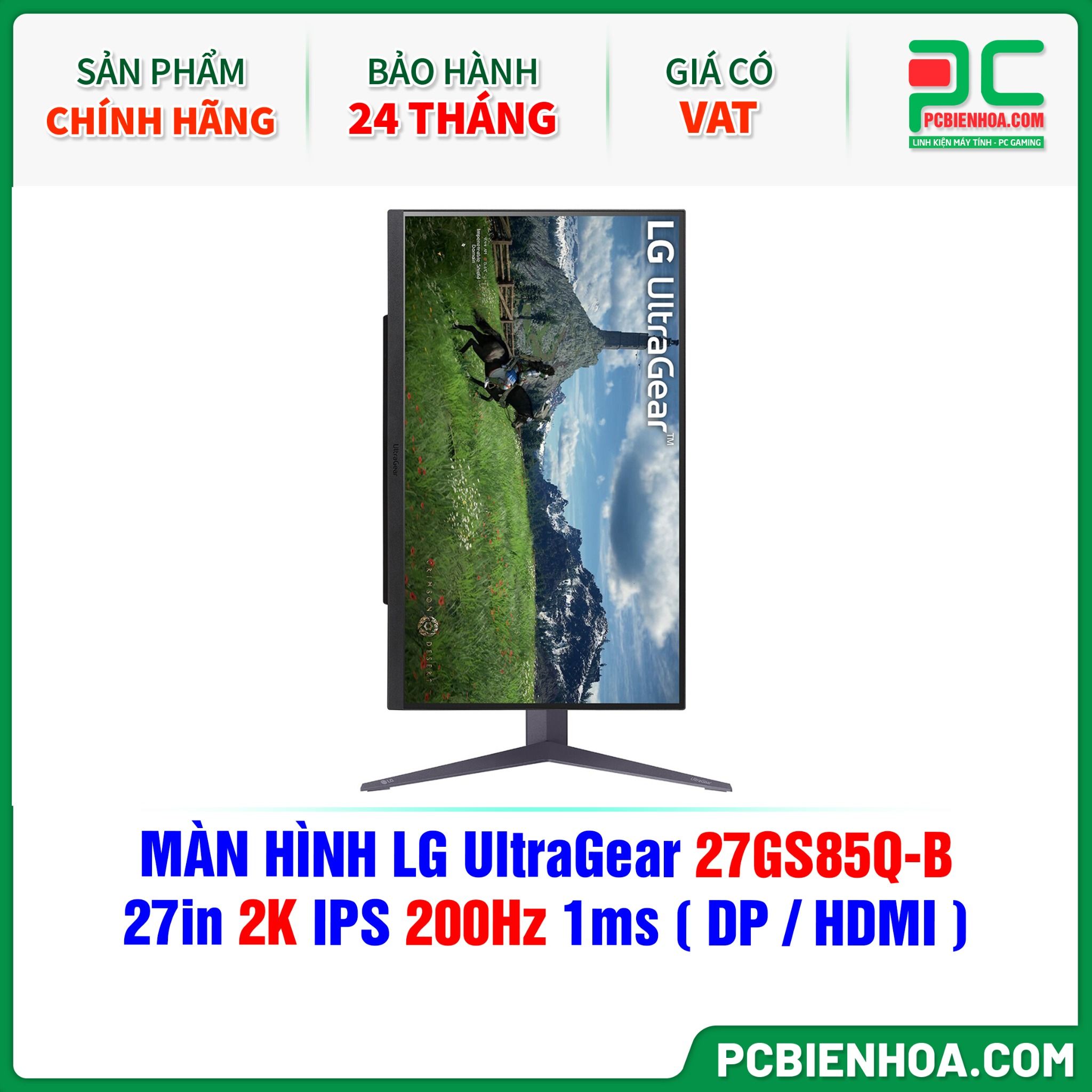 MÀN HÌNH LG UltraGear 27GS85Q-B - 27in 2K IPS 200Hz 1ms ( DP / HDMI )