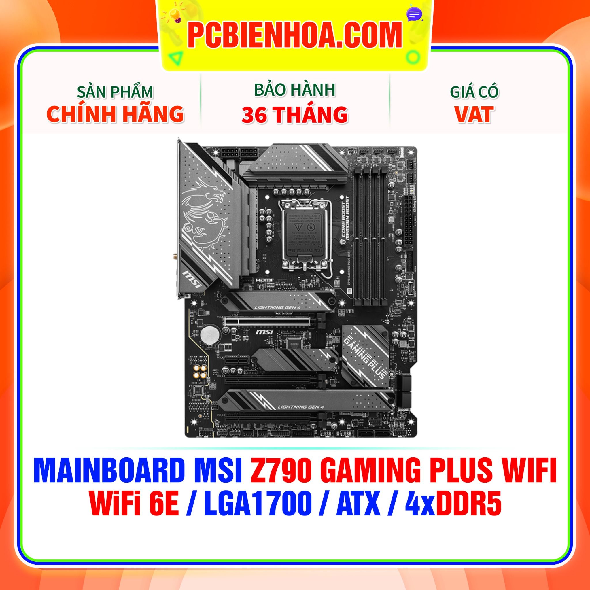  DDR5 - MAINBOARD MSI Z790 GAMING PLUS WIFI ( WIFI 6E / LGA1700 / ATX / 4xDDR5 ) 
