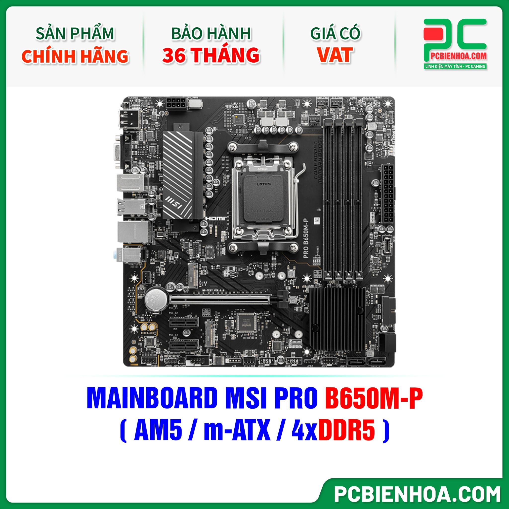 DDR5 - MAINBOARD MSI PRO B650M-P ( AM5 / m-ATX / 4xDDR5 )