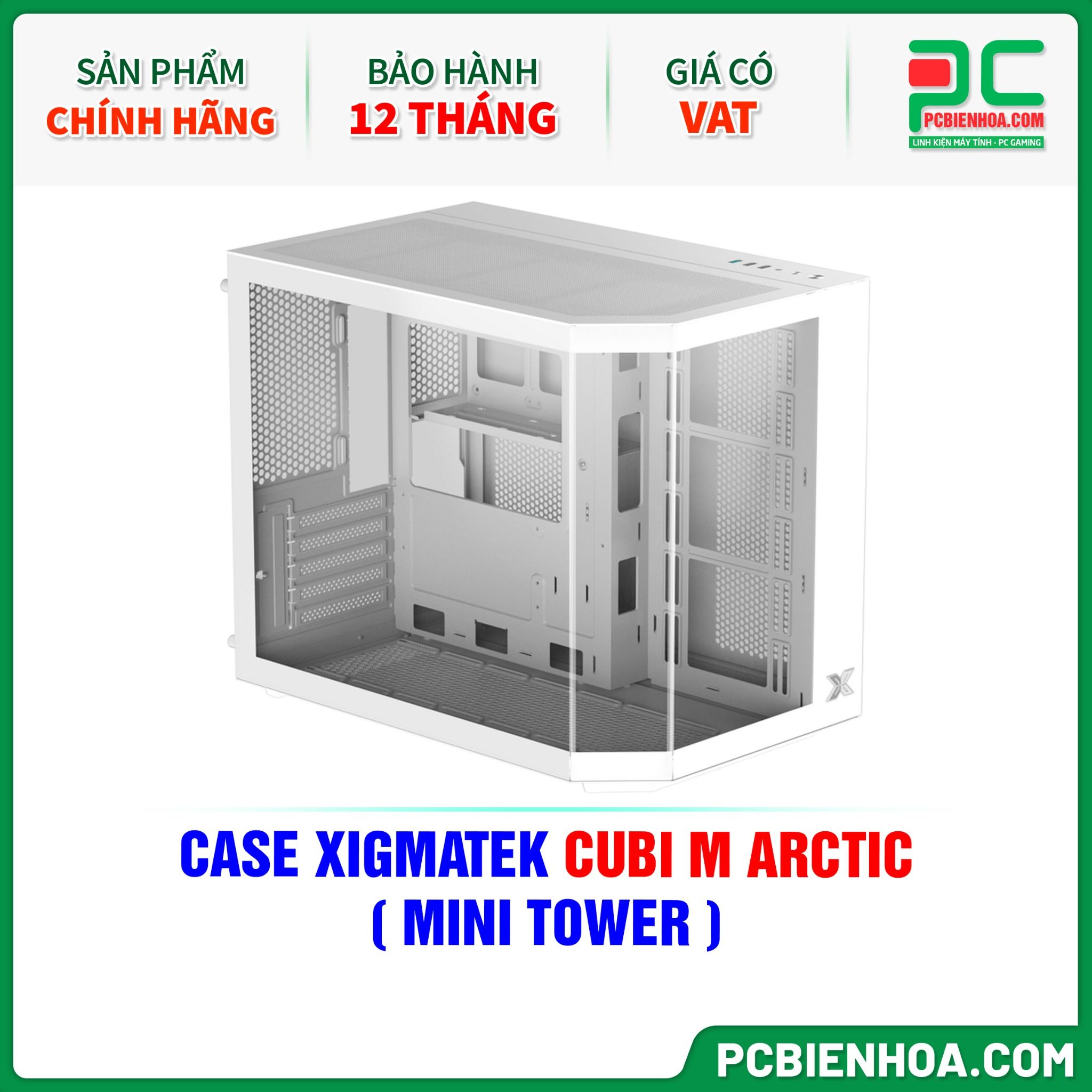 CASE XIGMATEK CUBI M ARCTIC - CHƯA KÈM FAN ( MINI TOWER - EN42782 )