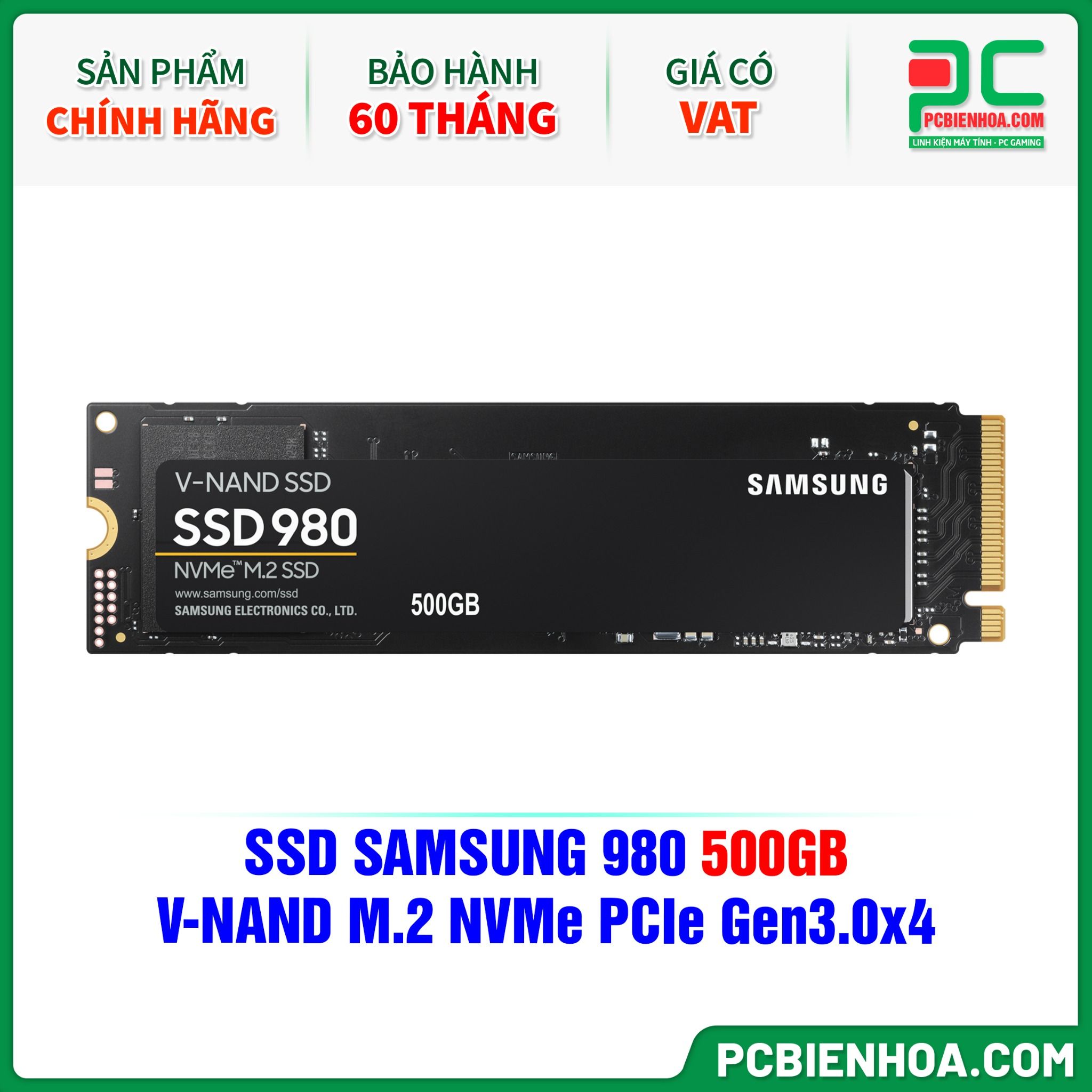 SSD SAMSUNG 980 500GB - V-NAND M.2 NVMe PCIe Gen3.0x4 ( MZ-V8V500BW )
