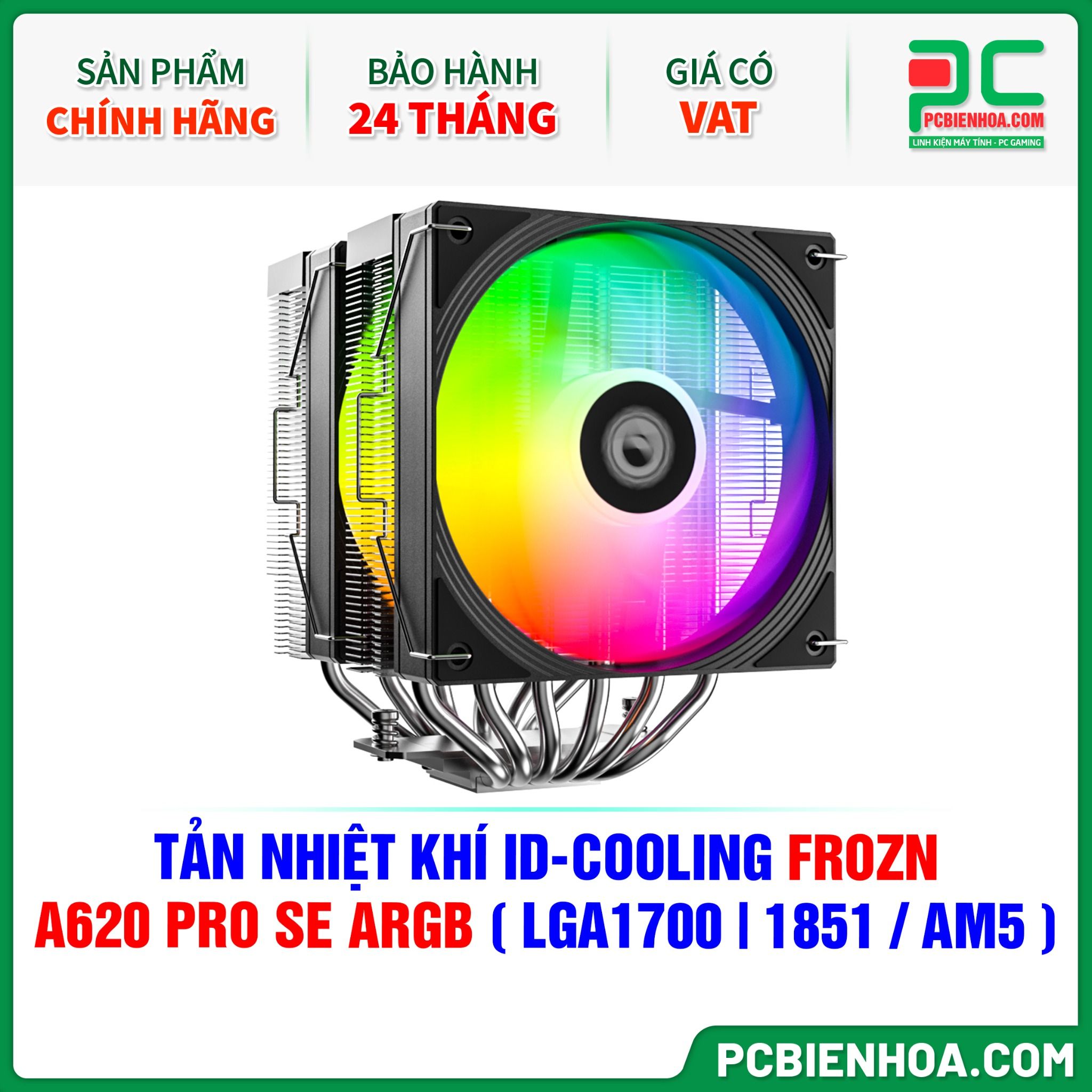 TẢN NHIỆT KHÍ ID-COOLING FROZN A620 PRO SE ARGB ( HỖ TRỢ SOCKET LGA1700|1851 / AM5 )