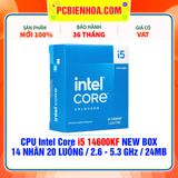  CPU Intel Core i5 14600KF NEW BOX ( 14 NHÂN 20 LUỒNG / 2.6 - 5.3MHz / 24MB ) 