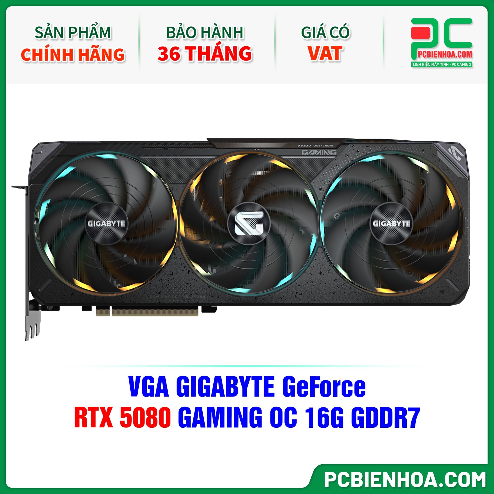 VGA GIGABYTE GeForce RTX 5080 GAMING OC 16G GDDR7 (GV-N5080GAMING OC-16GD)