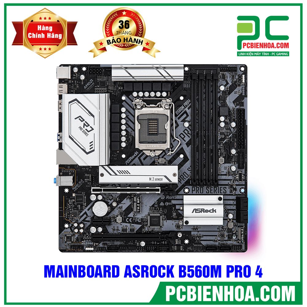 MAINBOARD ASROCK B560M PRO 4 ( LGA1200 / M-ATX / 4xDDR4 )