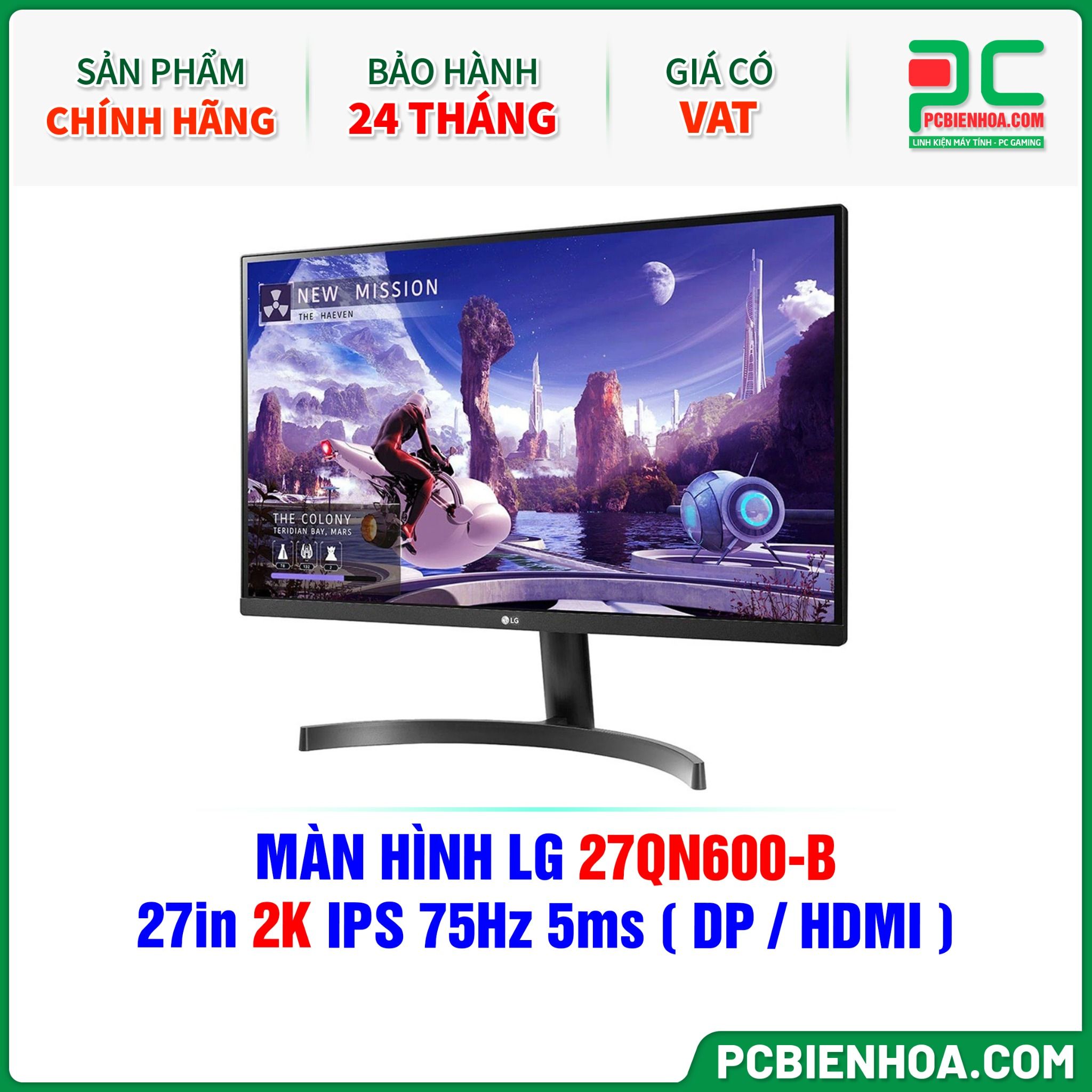 MÀN HÌNH LG 27QN600-B - 27in 2K IPS 75Hz 5ms ( DP / HDMI )