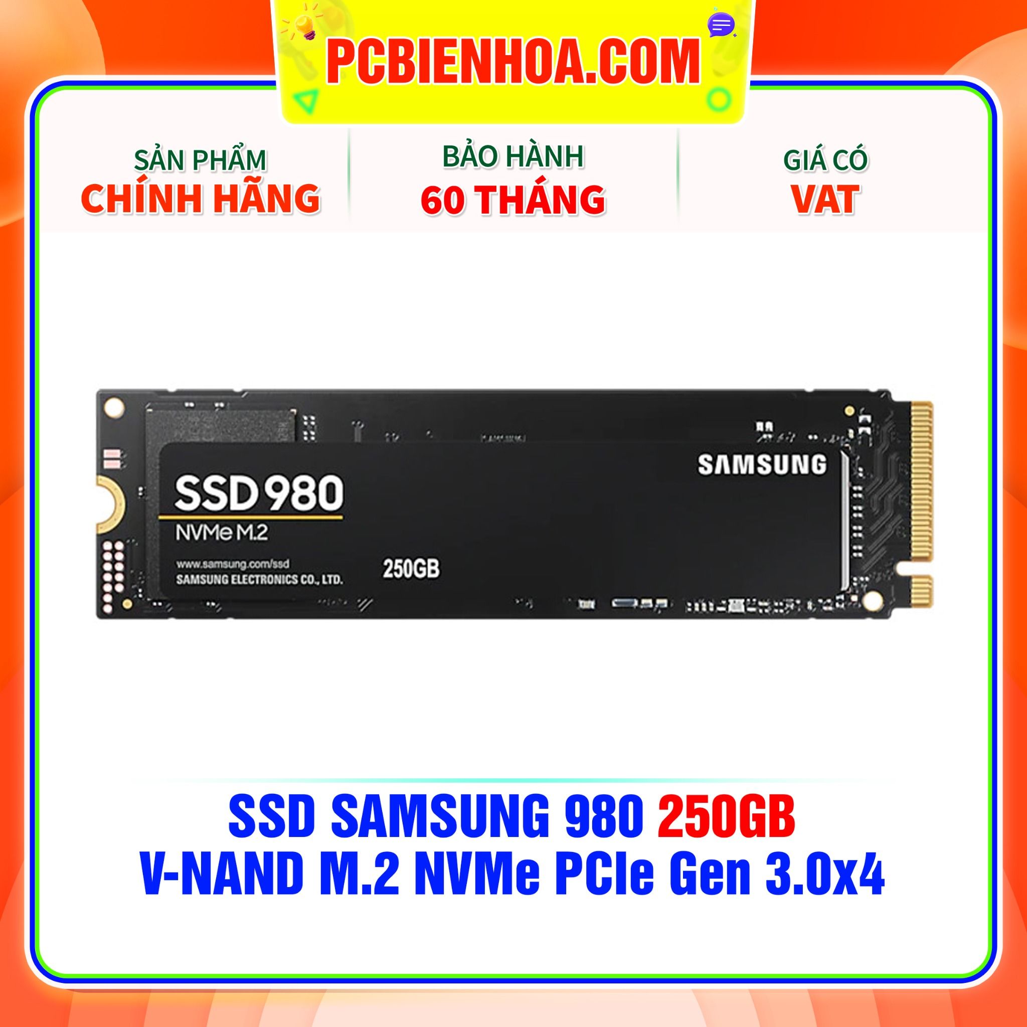  SSD SAMSUNG 980 250GB - V-NAND M.2 NVMe PCIe Gen 3.0x4 ( MZ-V8V250BW ) 