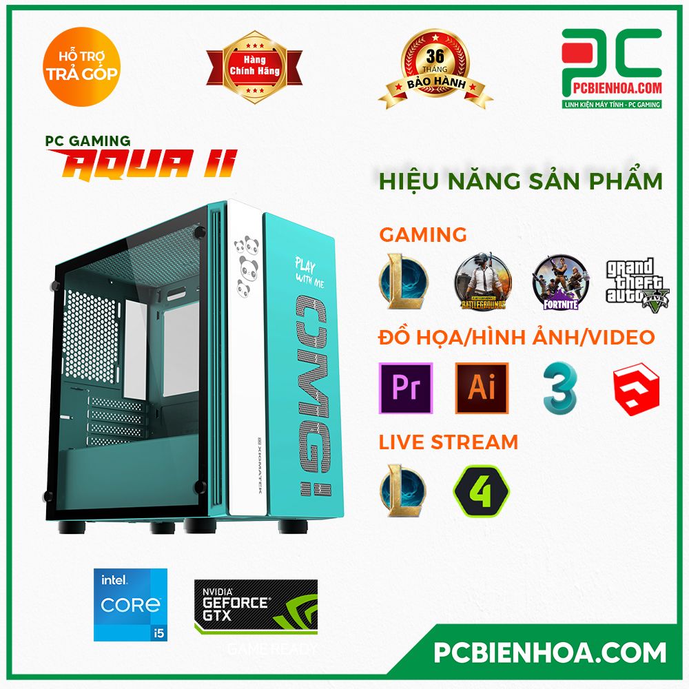 PC GAMING AQUA II ( CORE I5 11400 / B560 / GTX1650 SUPER / 16GB / 256GB )