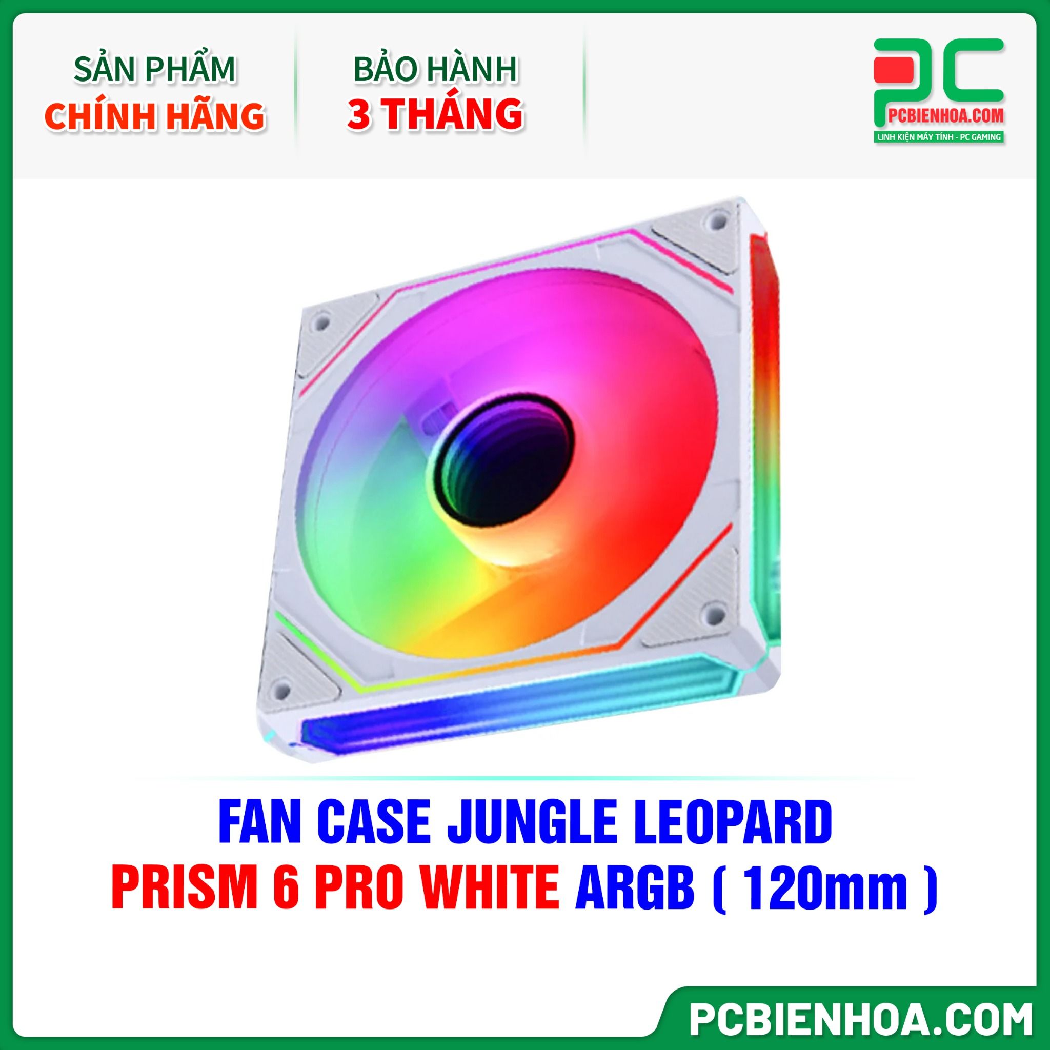 FAN CASE JUNGLE LEOPARD PRISM 6 PRO WHITE ARGB ( 120mm )