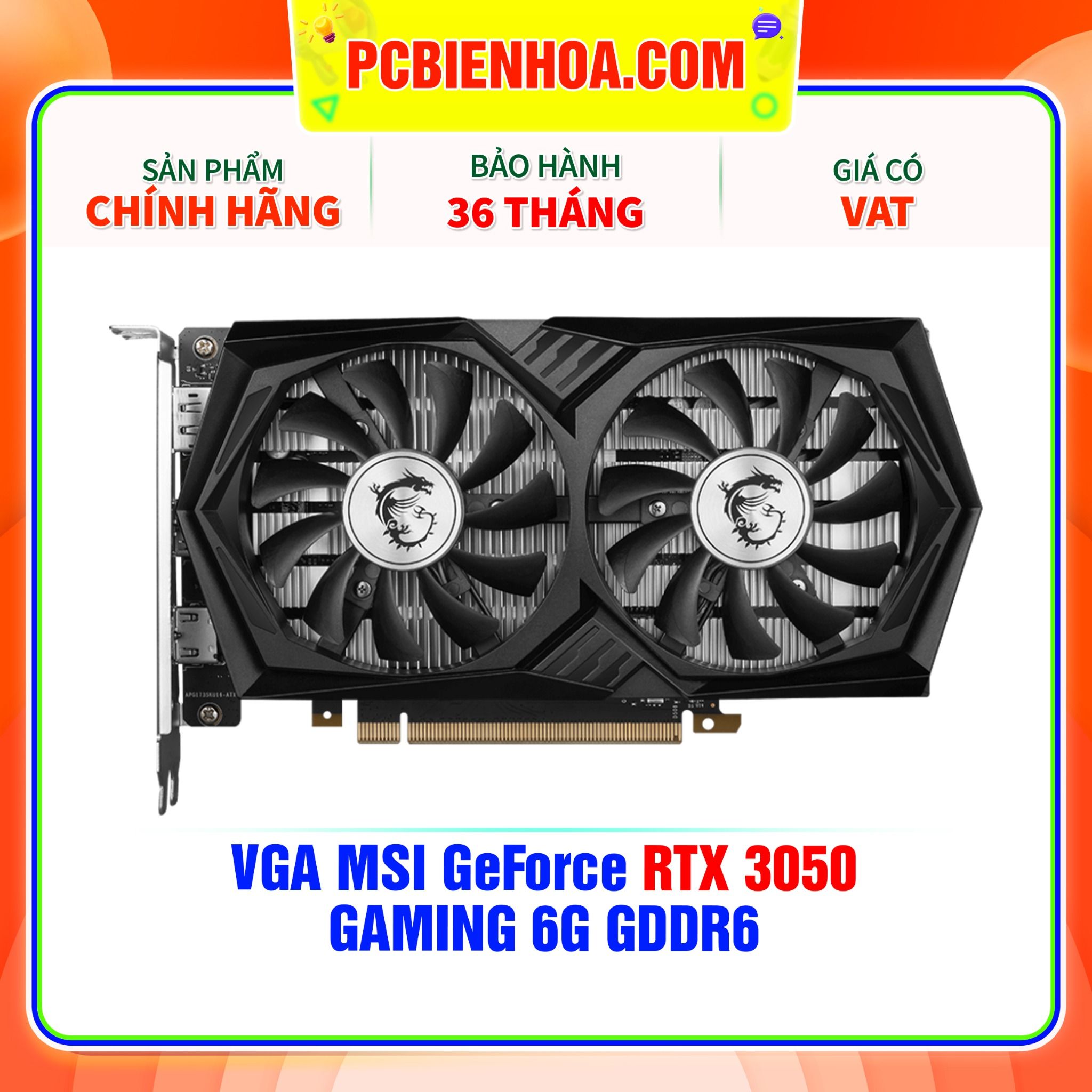  VGA MSI GeForce RTX 3050 GAMING 6G GDDR6 