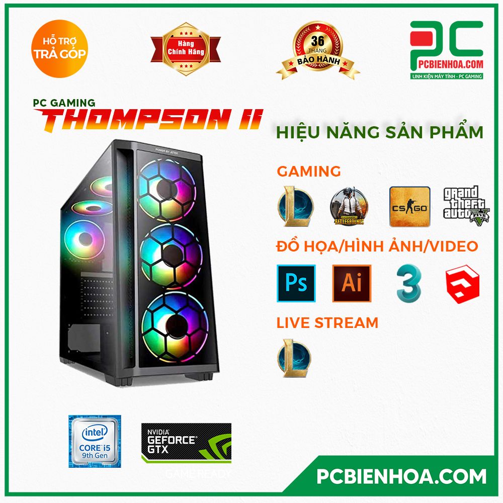 PC GAMING THOMPSON II ( CORE I5 9400F / H310 / GTX1050Ti / 8GB / 240GB )