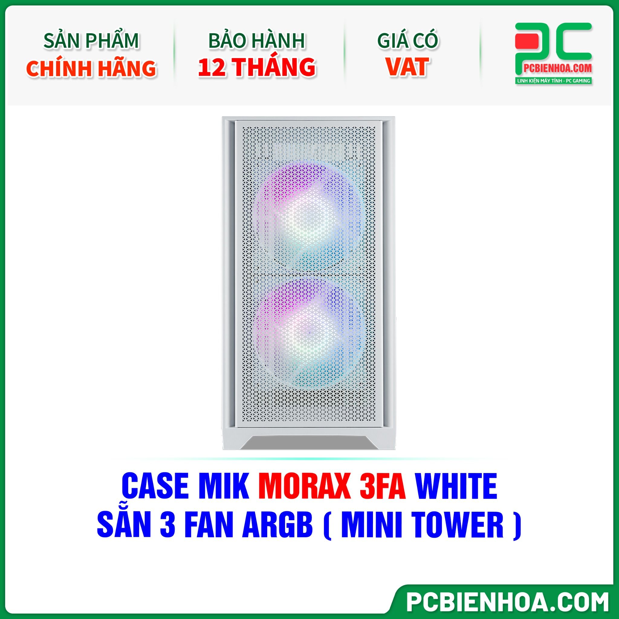 CASE MIK MORAX 3FA WHITE - SẴN 3 FAN ARGB ( MINI TOWER )