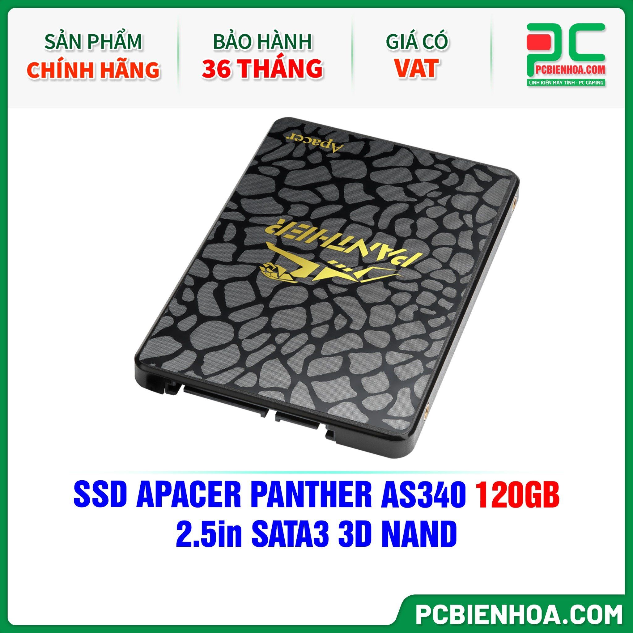 SSD APACER PANTHER AS340 120GB - 2.5in SATA3 3D NAND ( AP120GAS340G )