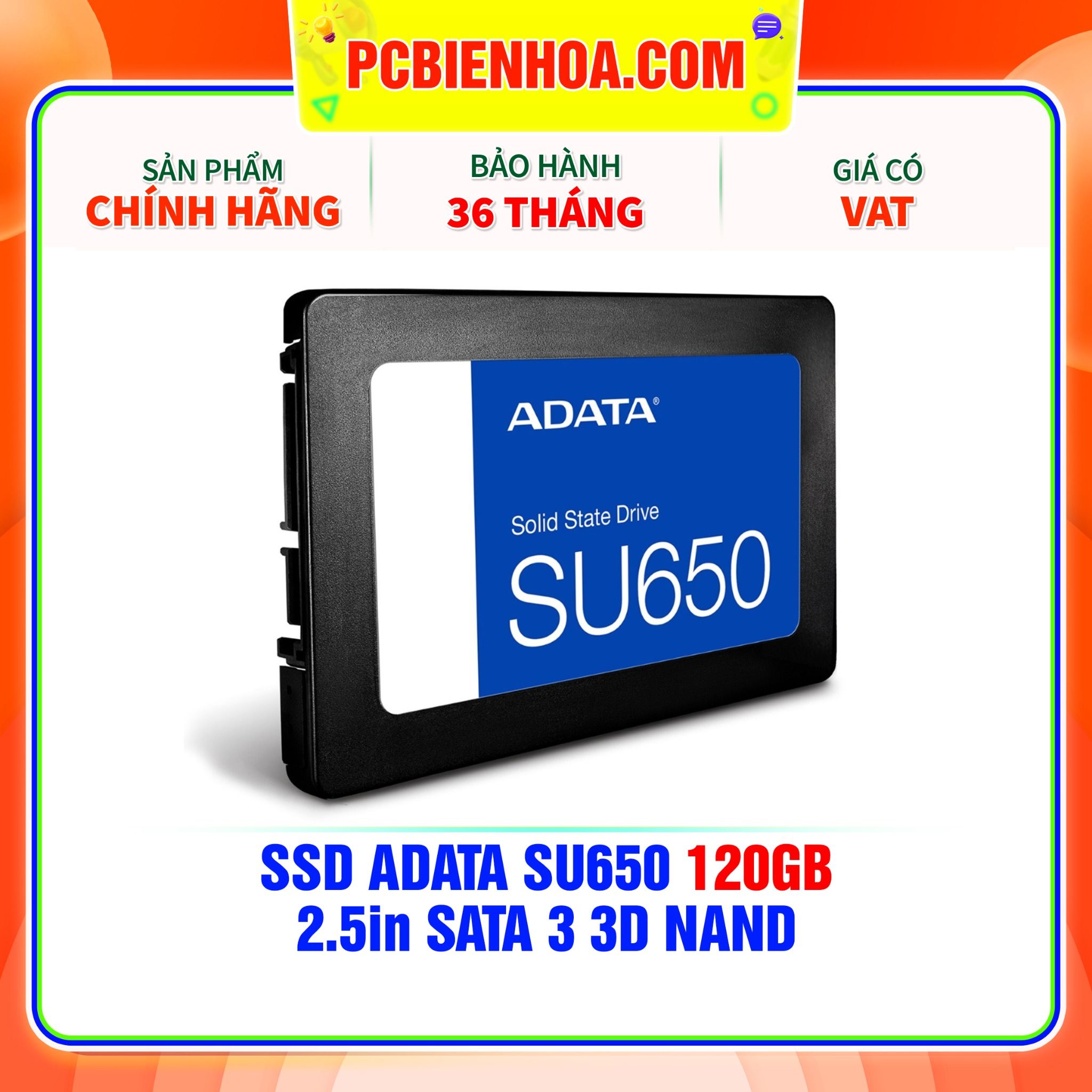  SSD ADATA SU650 120GB - 2.5in SATA 3 3D NAND 