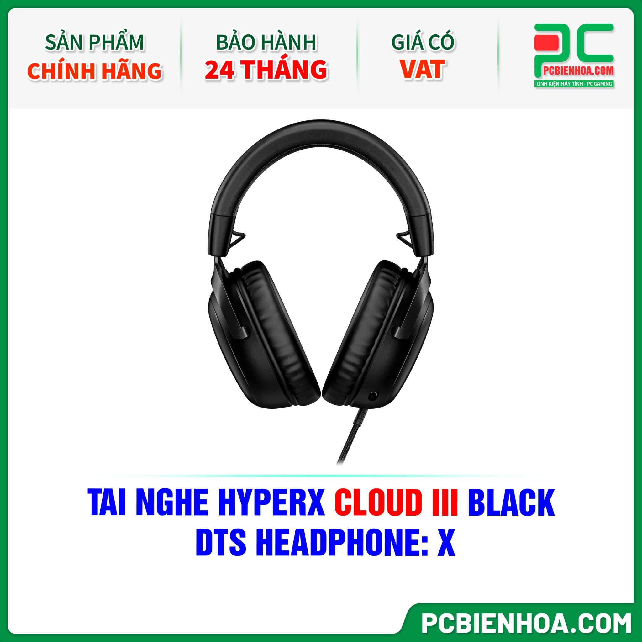 TAI NGHE HYPERX CLOUD III BLACK ( DTS HEADPHONE: X )
