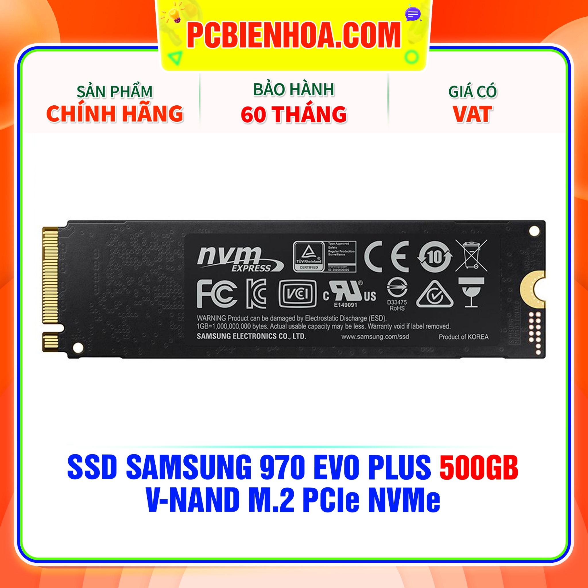  SSD Samsung 970 EVO PLUS 500GB V-NAND M.2 PCIe NVMe (MZ-V75S500B) 