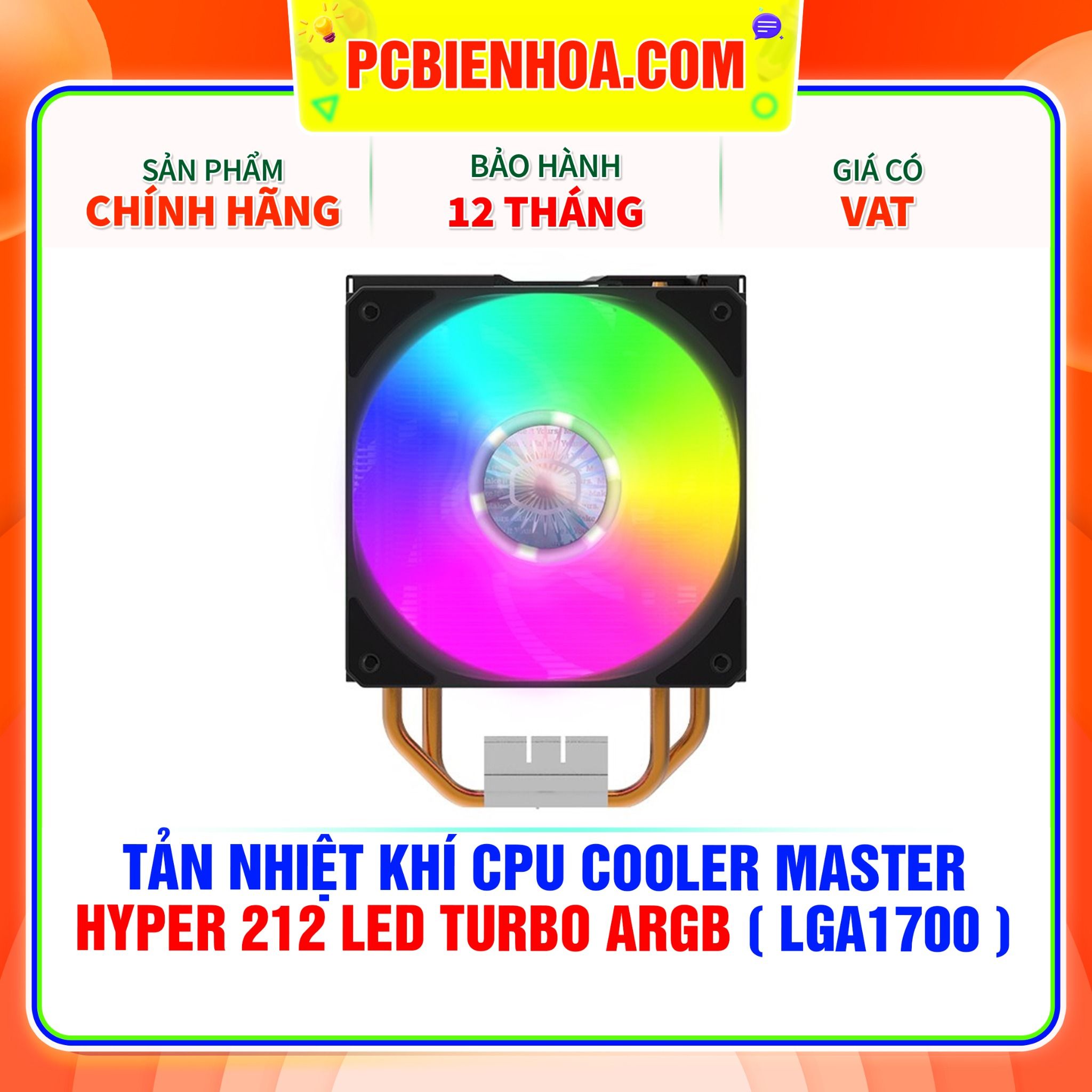  TẢN NHIỆT KHÍ CPU COOLER MASTER HYPER 212 LED TURBO ARGB ( HỖ TRỢ SOCKET LGA1700 ) 