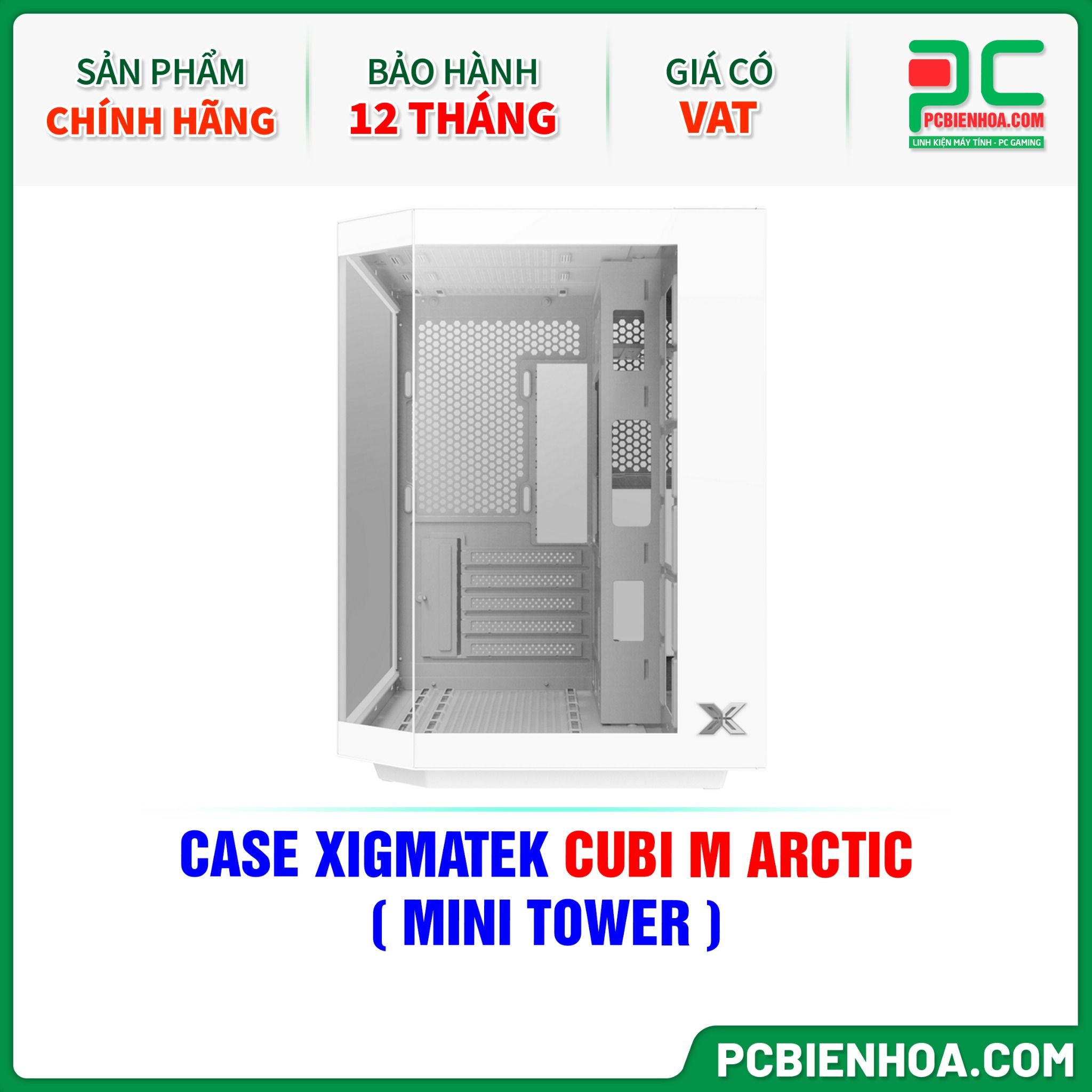CASE XIGMATEK CUBI M ARCTIC - CHƯA KÈM FAN ( MINI TOWER - EN42782 )