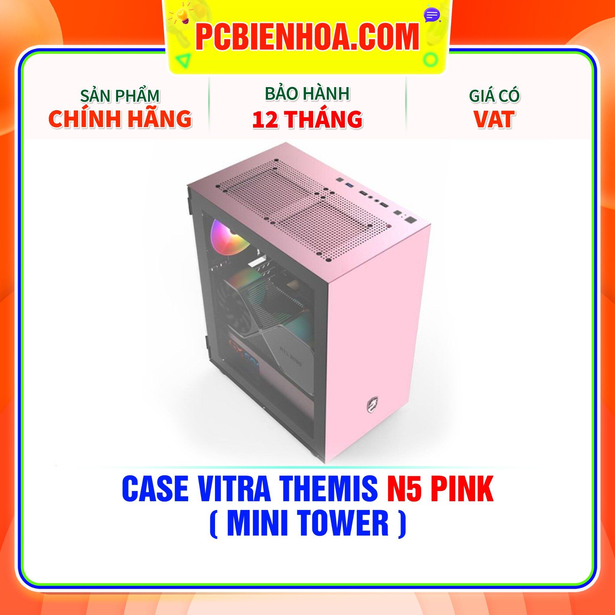  CASE VITRA THEMIS N5 PINK ( MINI TOWER ) 