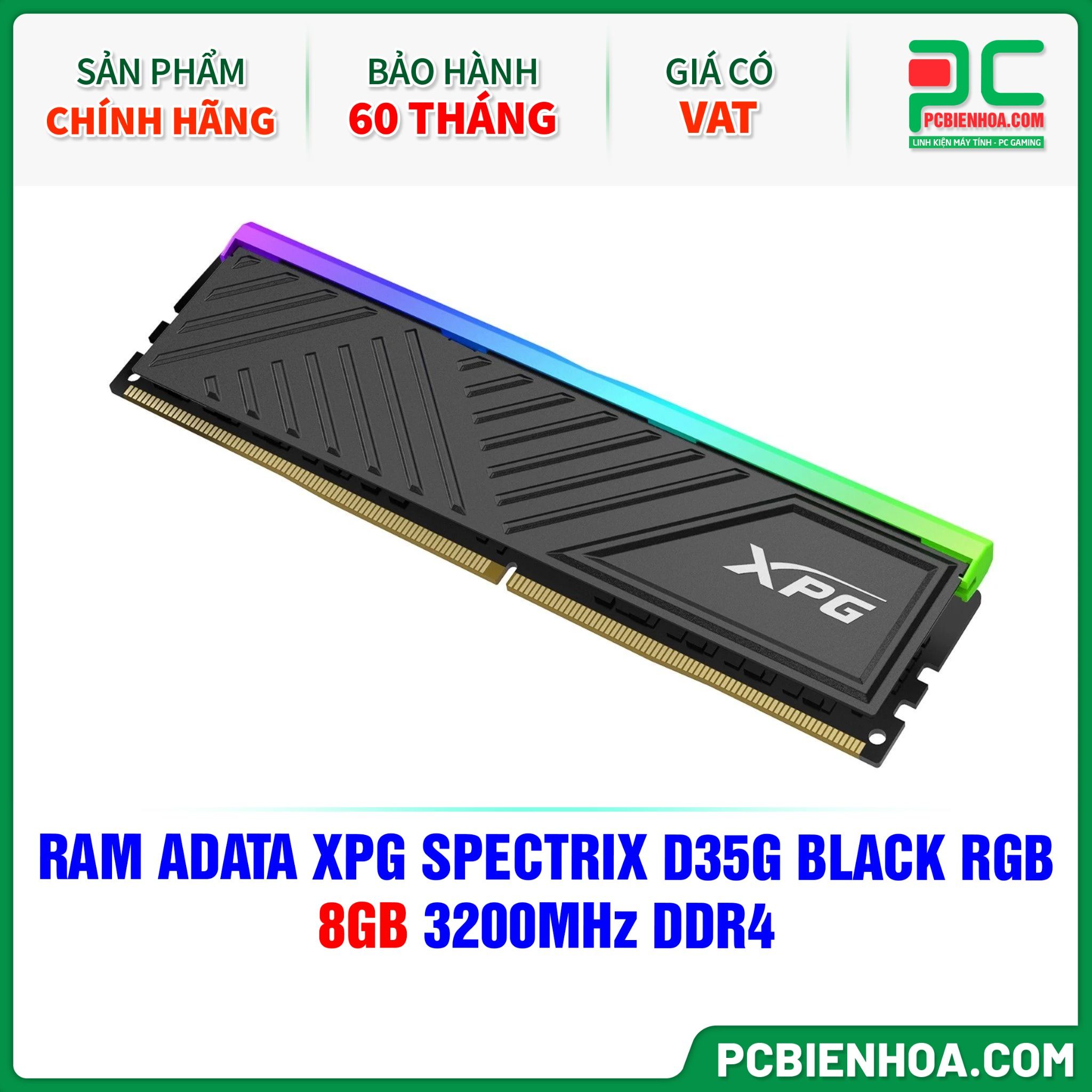 RAM ADATA XPG SPECTRIX D35G BLACK RGB - 8GB 3200MHz DDR4