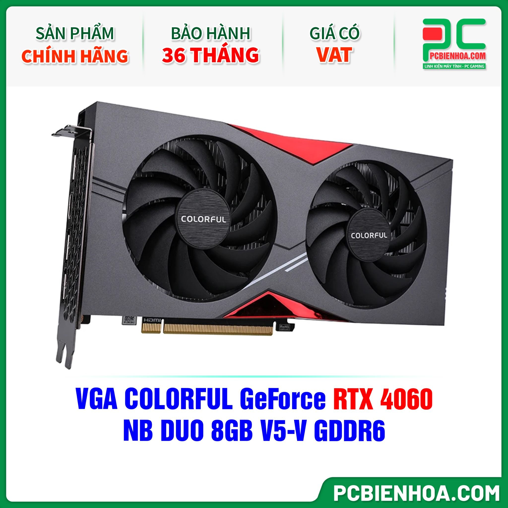 VGA COLORFUL GeForce RTX 4060 NB DUO 8GB V5-V GDDR6