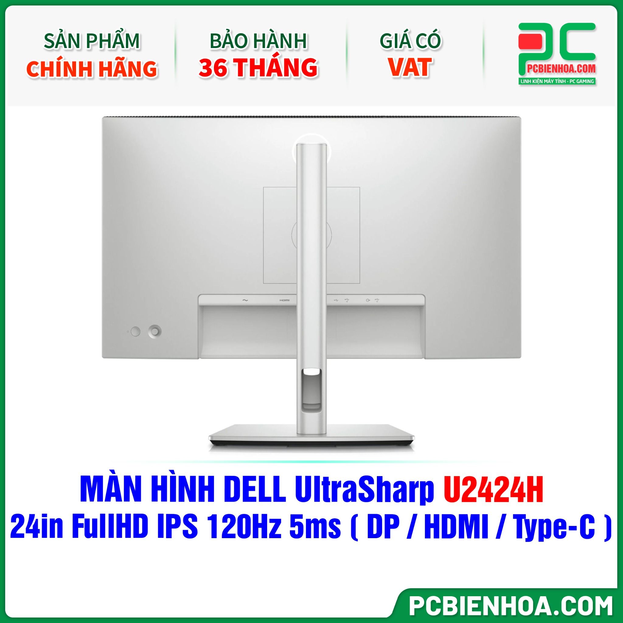 MÀN HÌNH DELL UltraSharp U2424H - 24in FullHD IPS 120Hz 5ms ( DP / HDMI / USB Type-C )