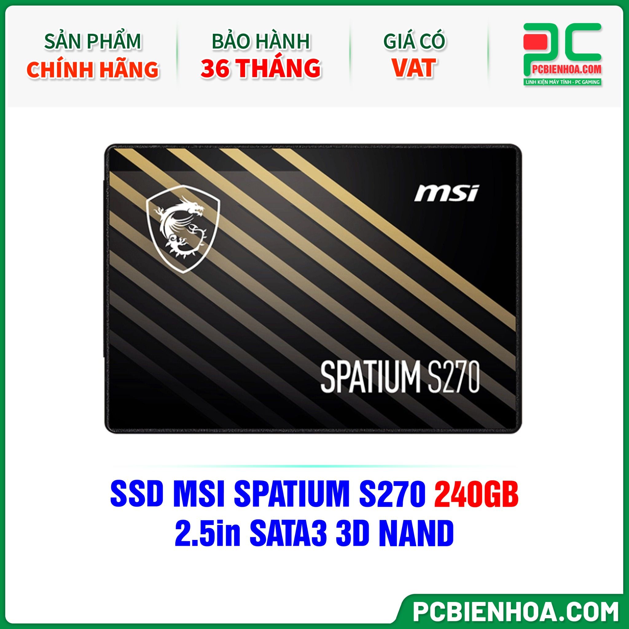 SSD MSI SPATIUM S270 240GB - 2.5in SATA3 3D NAND