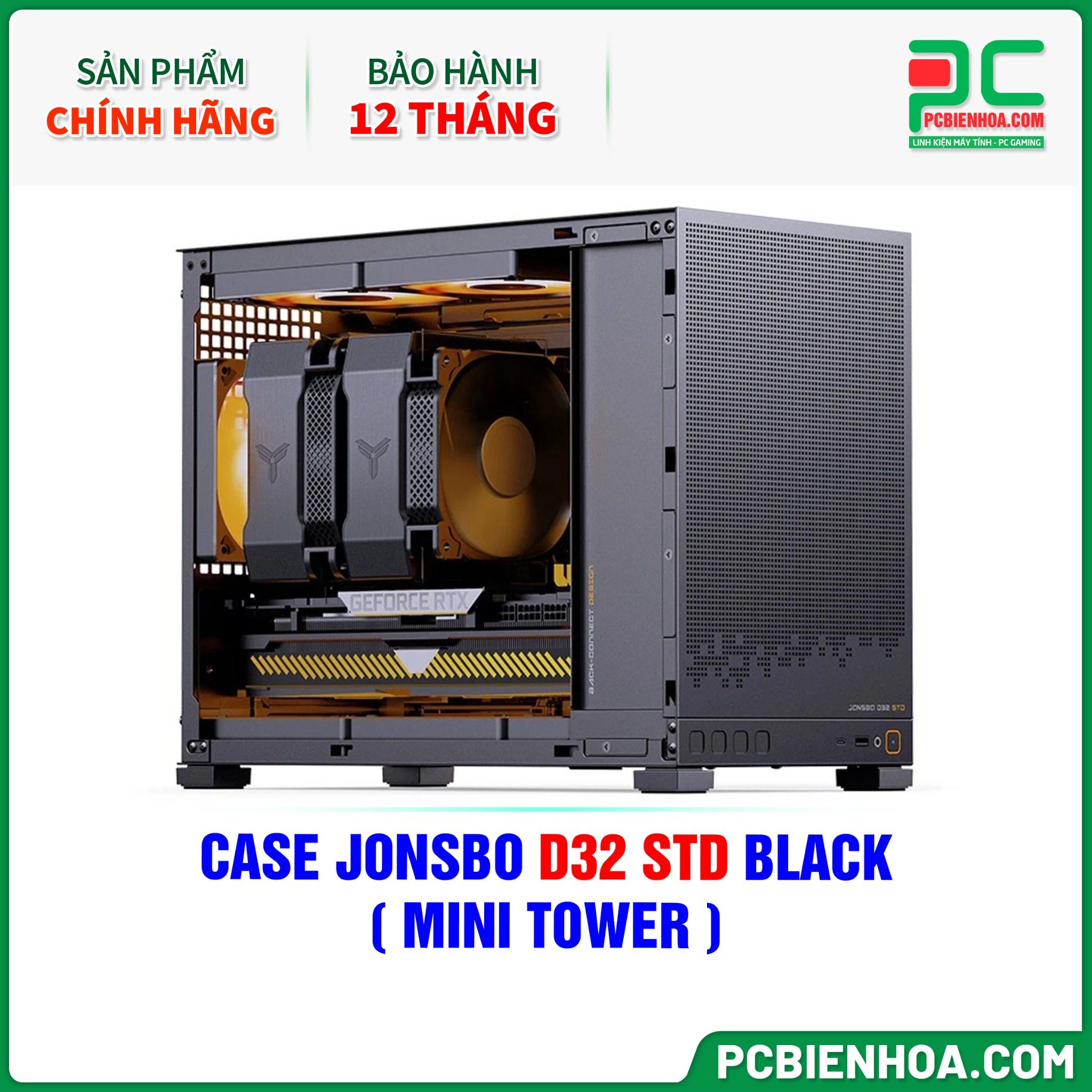 CASE JONSBO D32 STD BLACK - CHƯA KÈM FAN ( MINI TOWER )