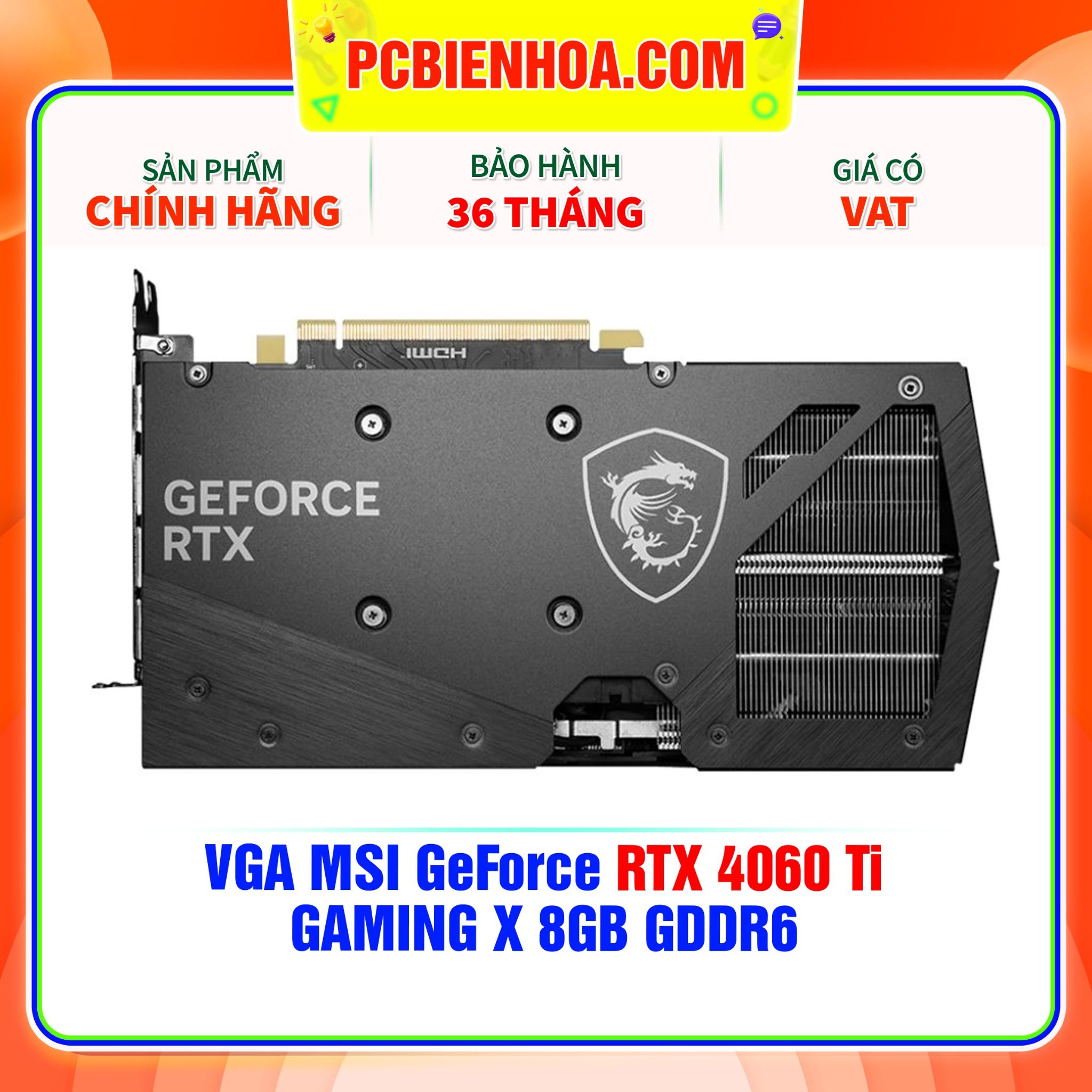  VGA MSI GeForce RTX 4060 Ti GAMING X 8GB GDDR6 
