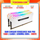  RAM CORSAIR VENGEANCE RGB PRO 16GB (2x8GB ) 3200MHz DDR4 - WHITE (CMW16GX4M2C3200C16W) 
