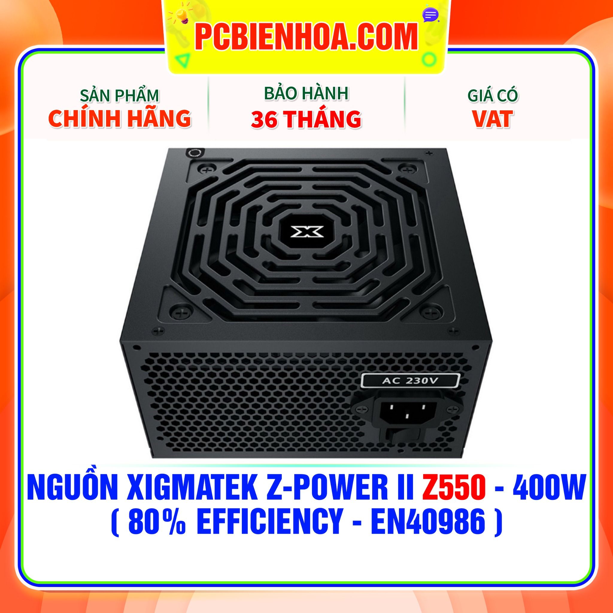  NGUỒN XIGMATEK Z-POWER II Z550 - 400W ( 80% EFFICIENCY - EN40986 ) 